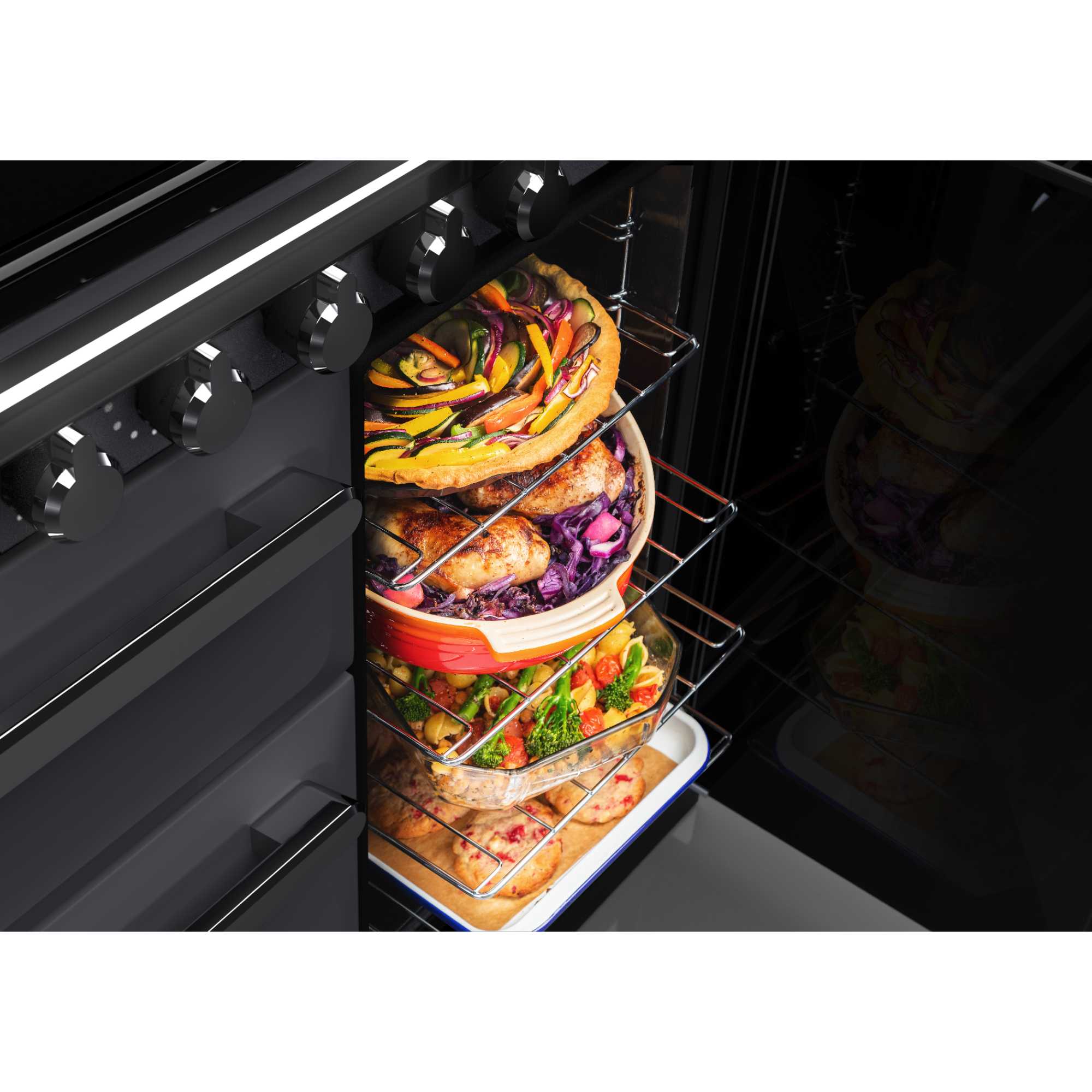 Estel Deluxe 100 100cm Dual Fuel Range Cooker - ESDL100DFPSLT/CM1