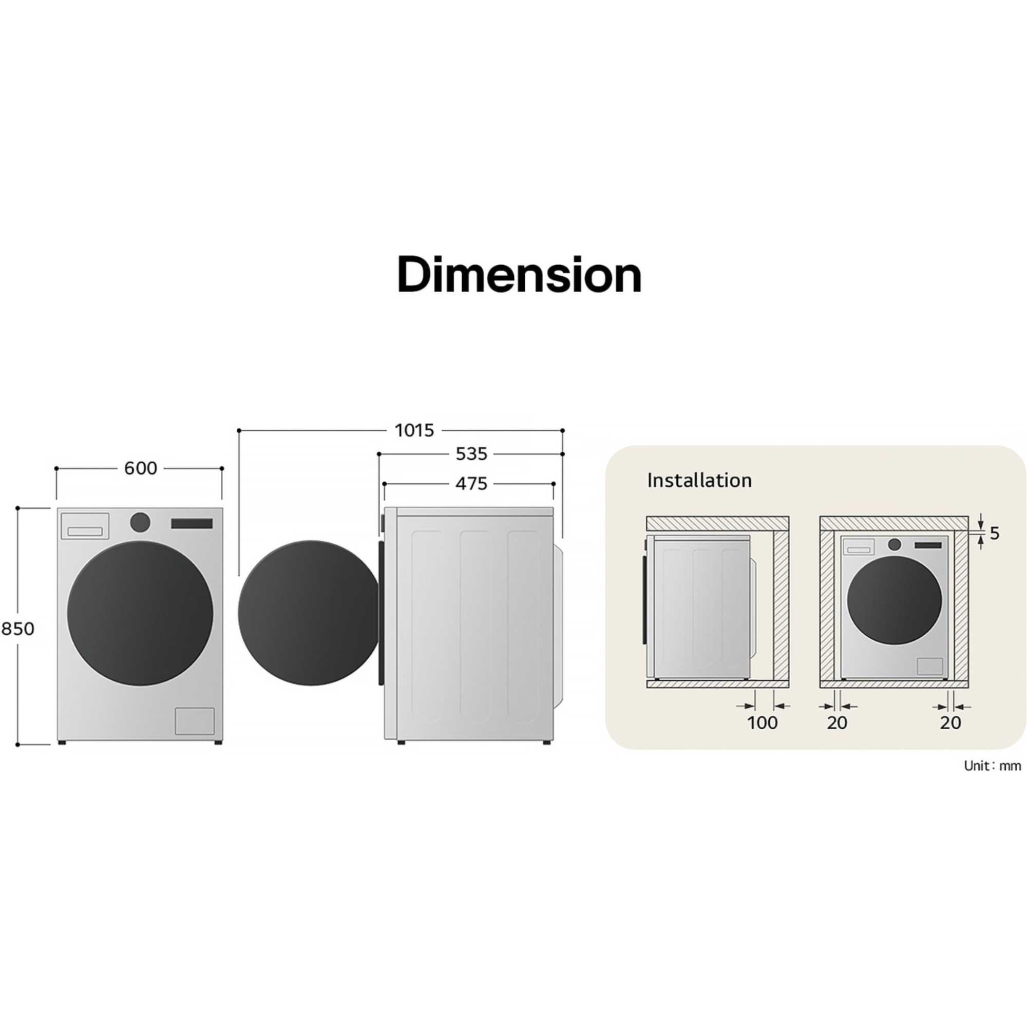 Counter-Depth MAX 9kg 1200rpm Washing Machine - F2Y509WBLN1