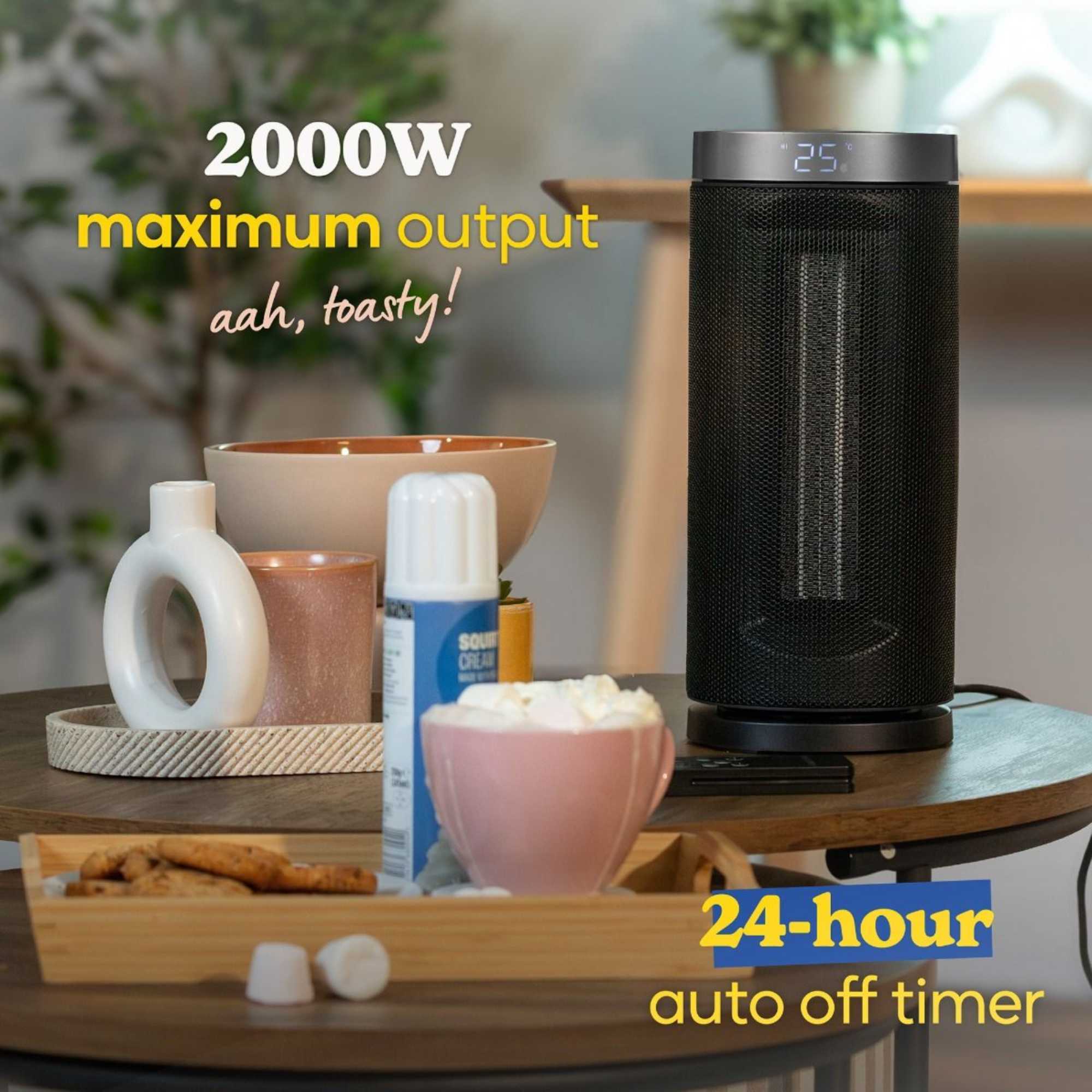 RHCTH2001S Portable Ceramic Fan Heater Black & Silver