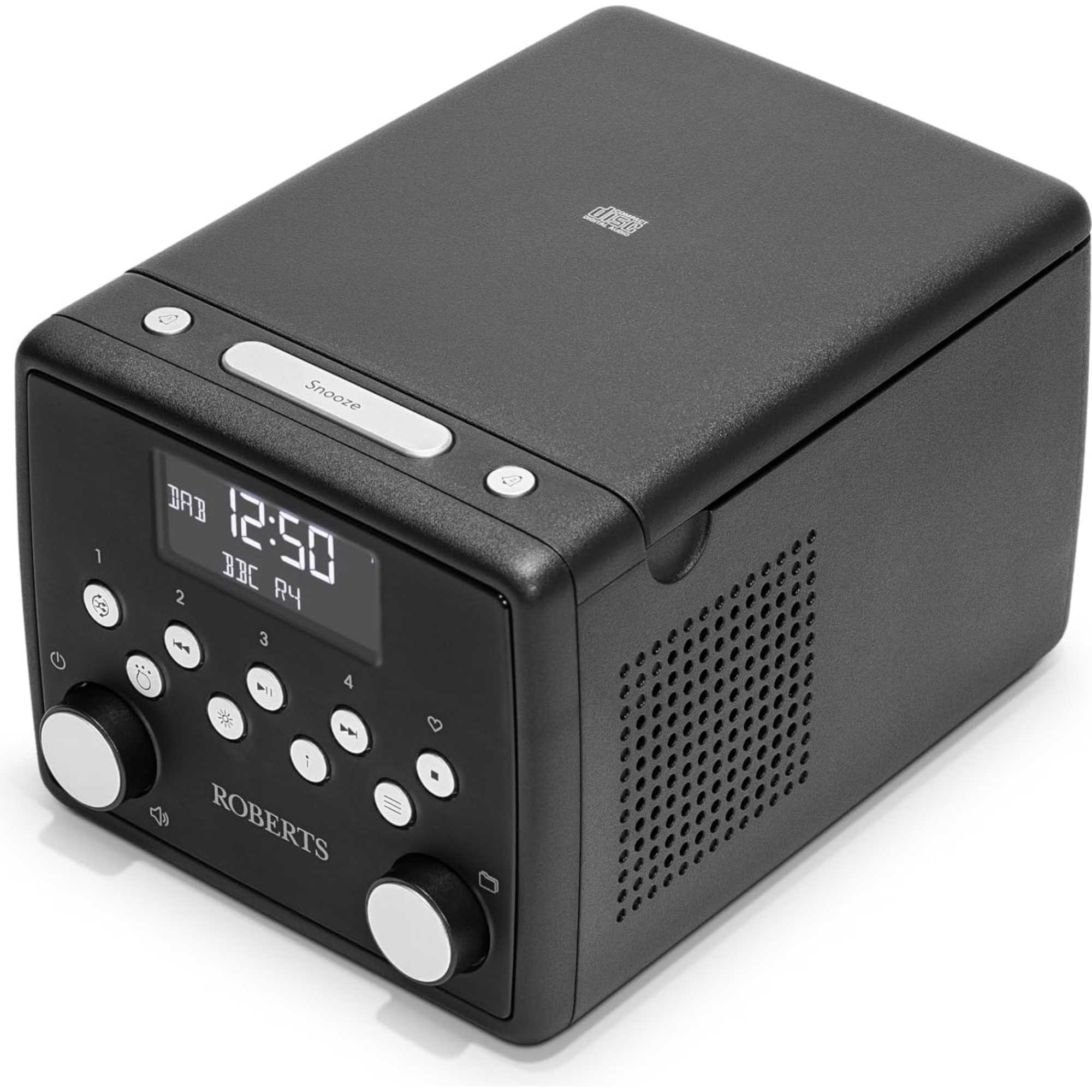 SOUND49 FM/DAB/DAB+ Digital Clock Radio with Bluetooth & CD Player - Black