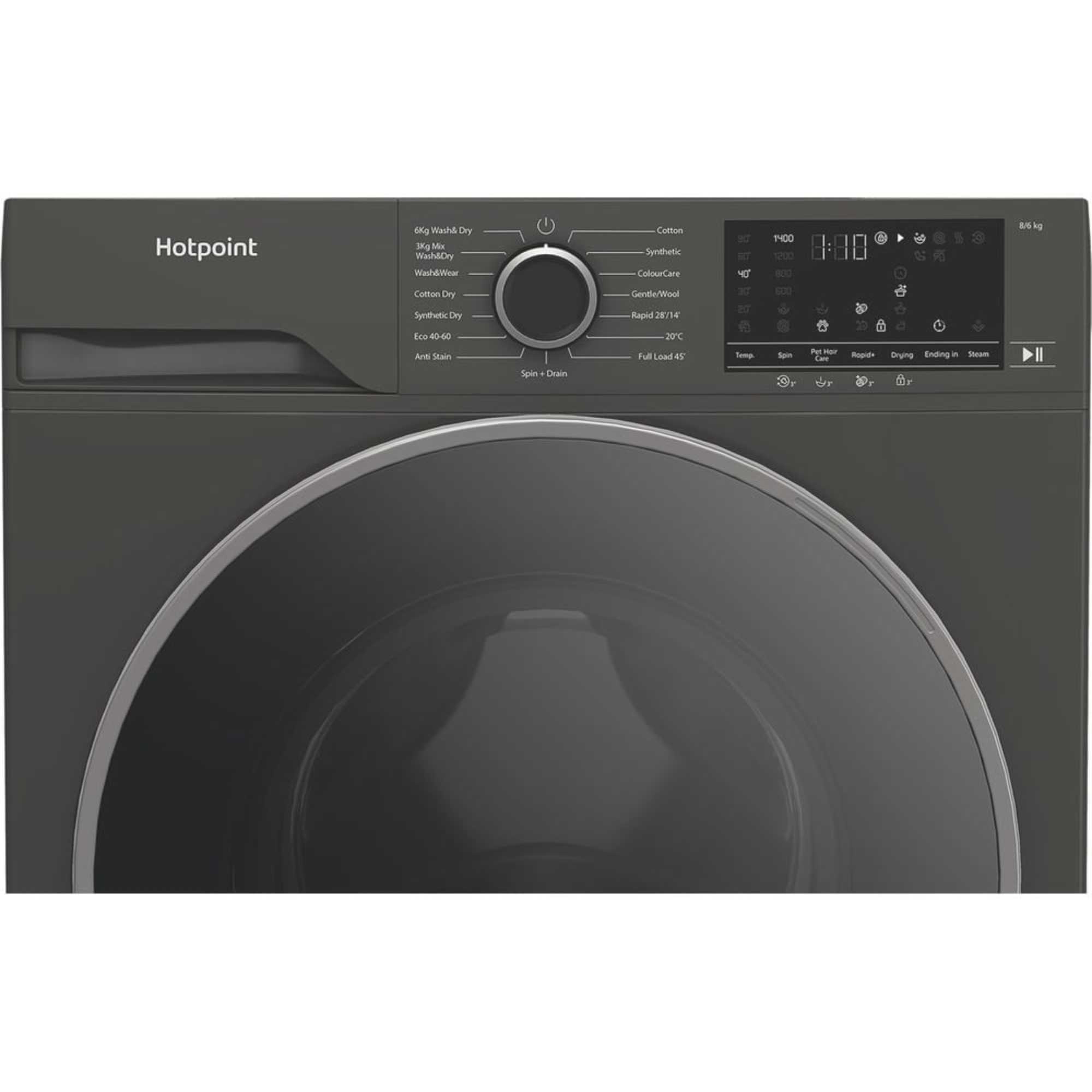 HBD 8680G AntiStain UK 8kg Wash 6kg DryWasher Dryer - Graphite