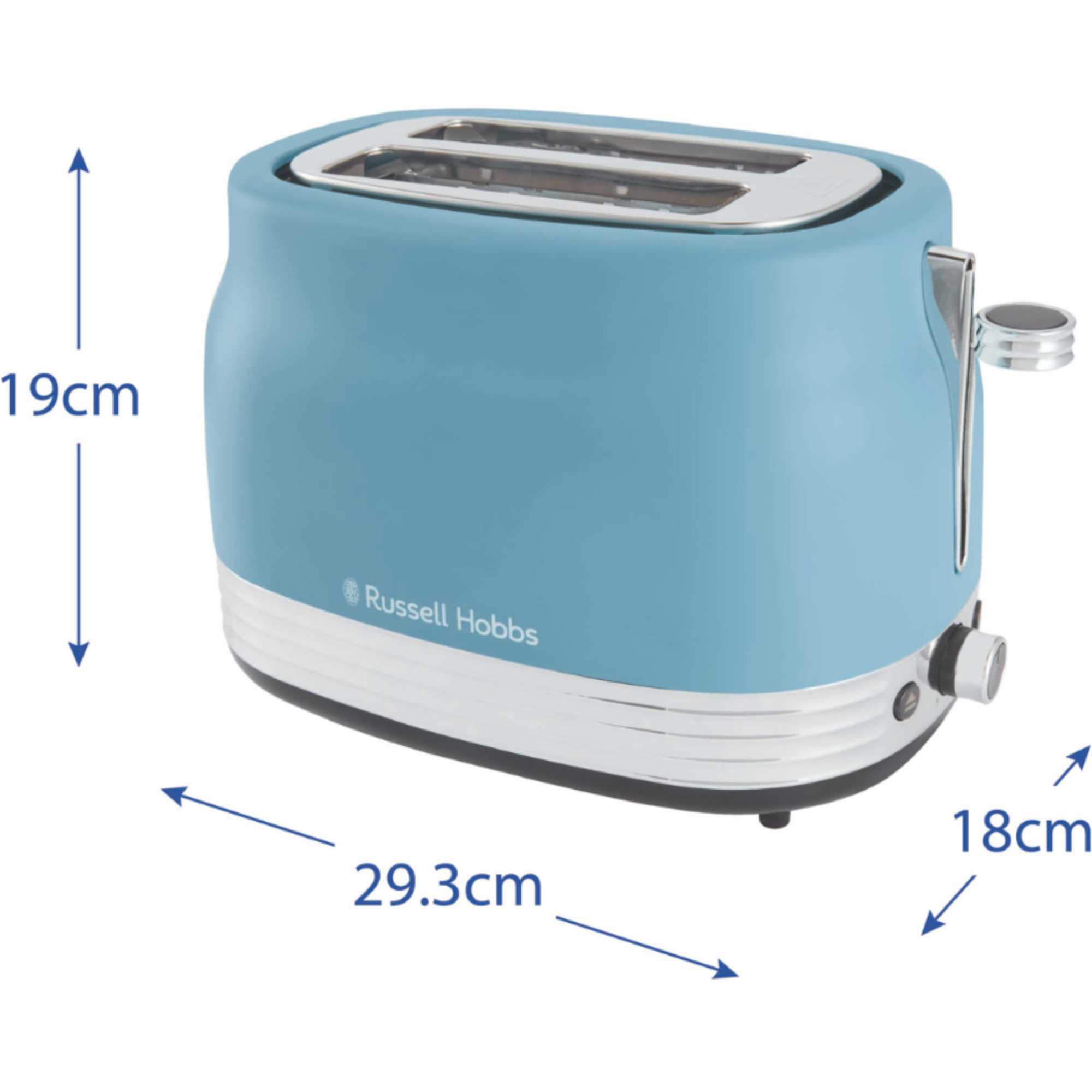 28651 Hanley 2 Slice 900W Retro Toaster - Blue