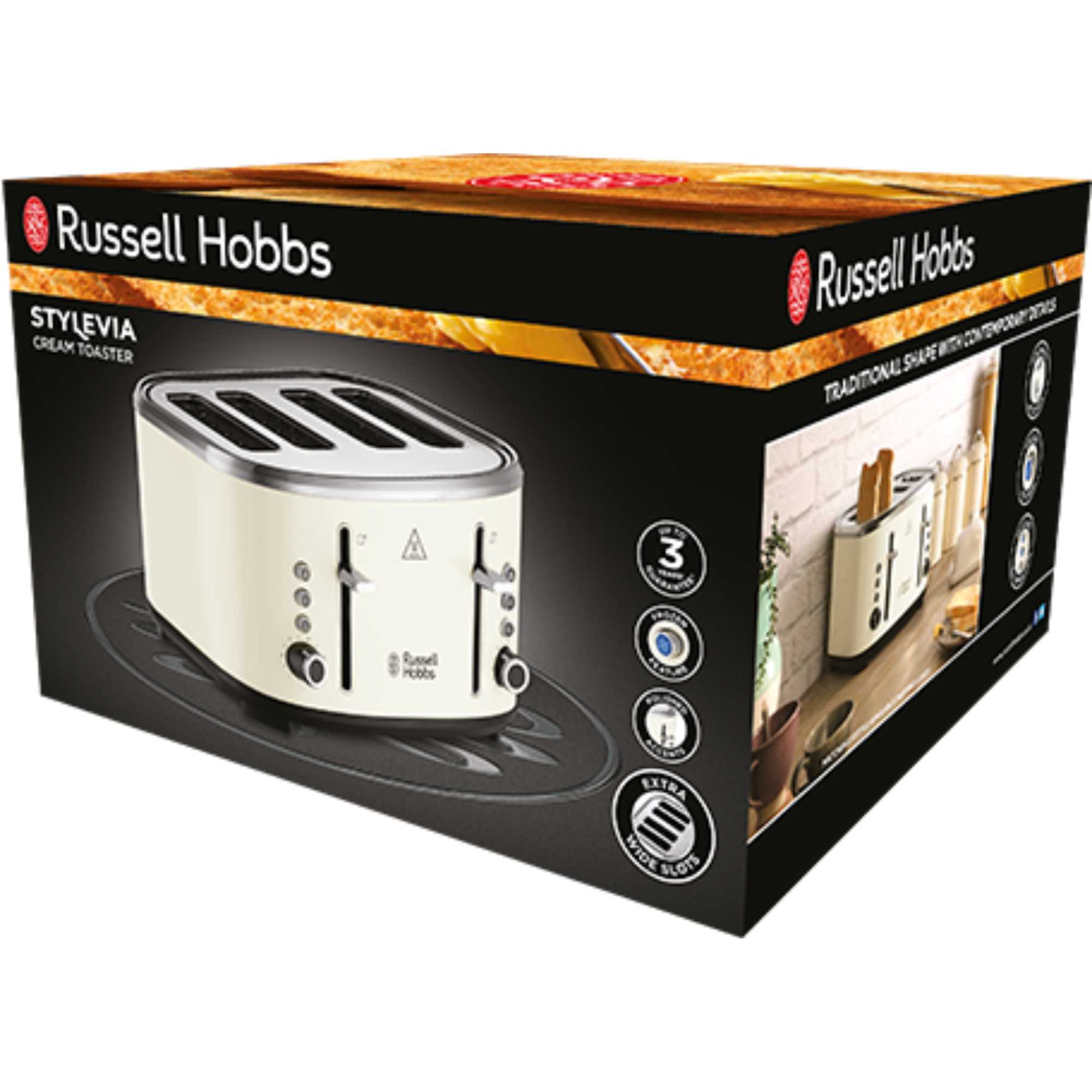 26291 Stylevia 4 Slice Toaster - Cream