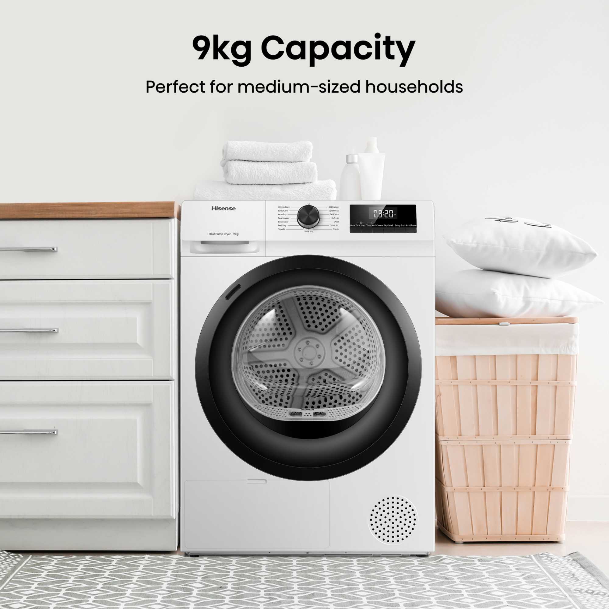 DH1Q902BW2 9kg Heat Pump Tumble Dryer - White