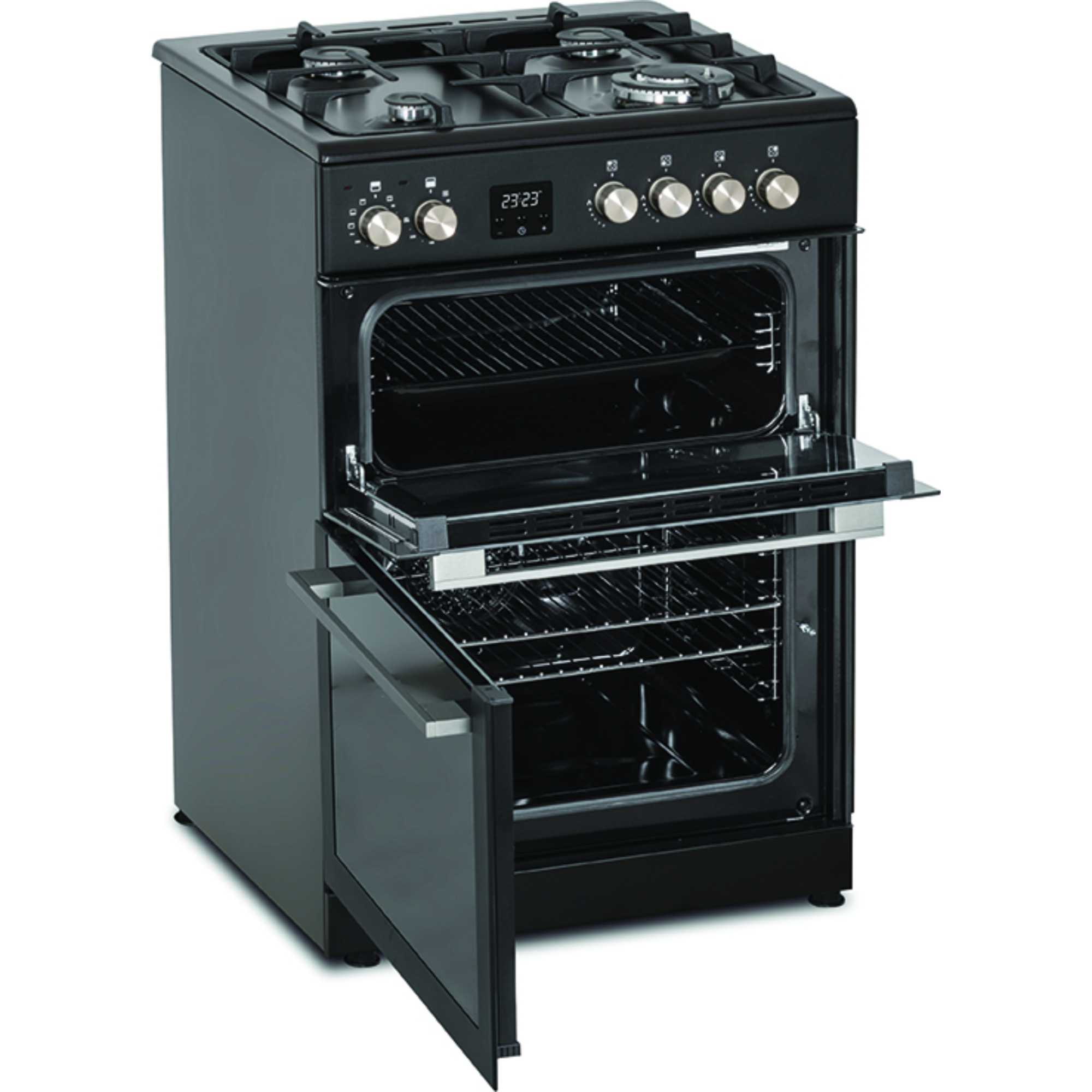 C60DFDOA 600mm Dual Fuel Double Cooker with Wok Burner - Anthracite