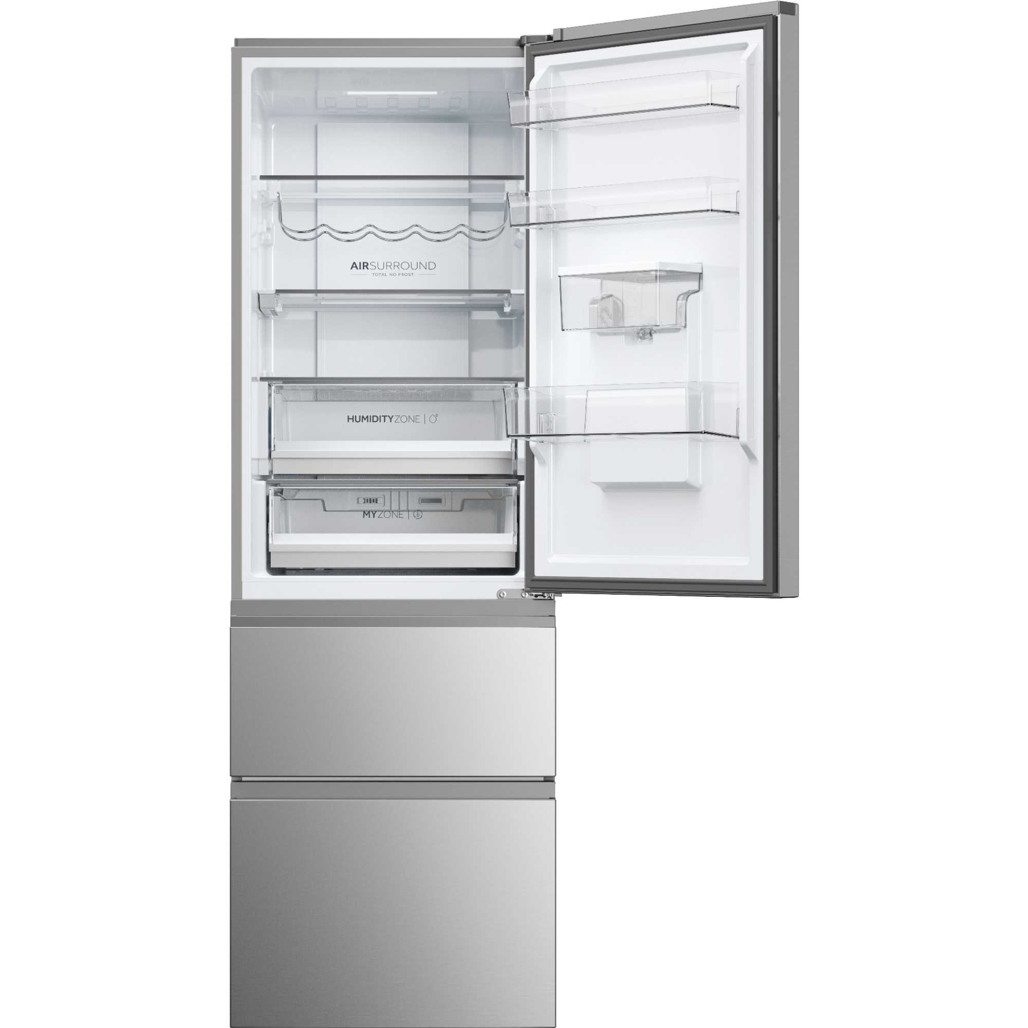 HTW5618DWMG 600mm Total No Frost Fridge Freezer - Stainless Steel