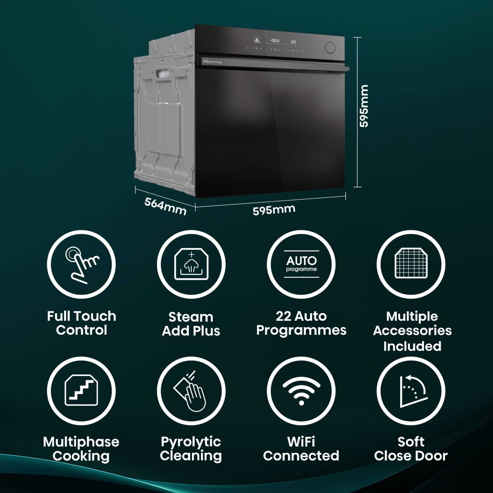 BSA66346PDBGUK Hi6 BlackLine Built-In Single Oven - Black