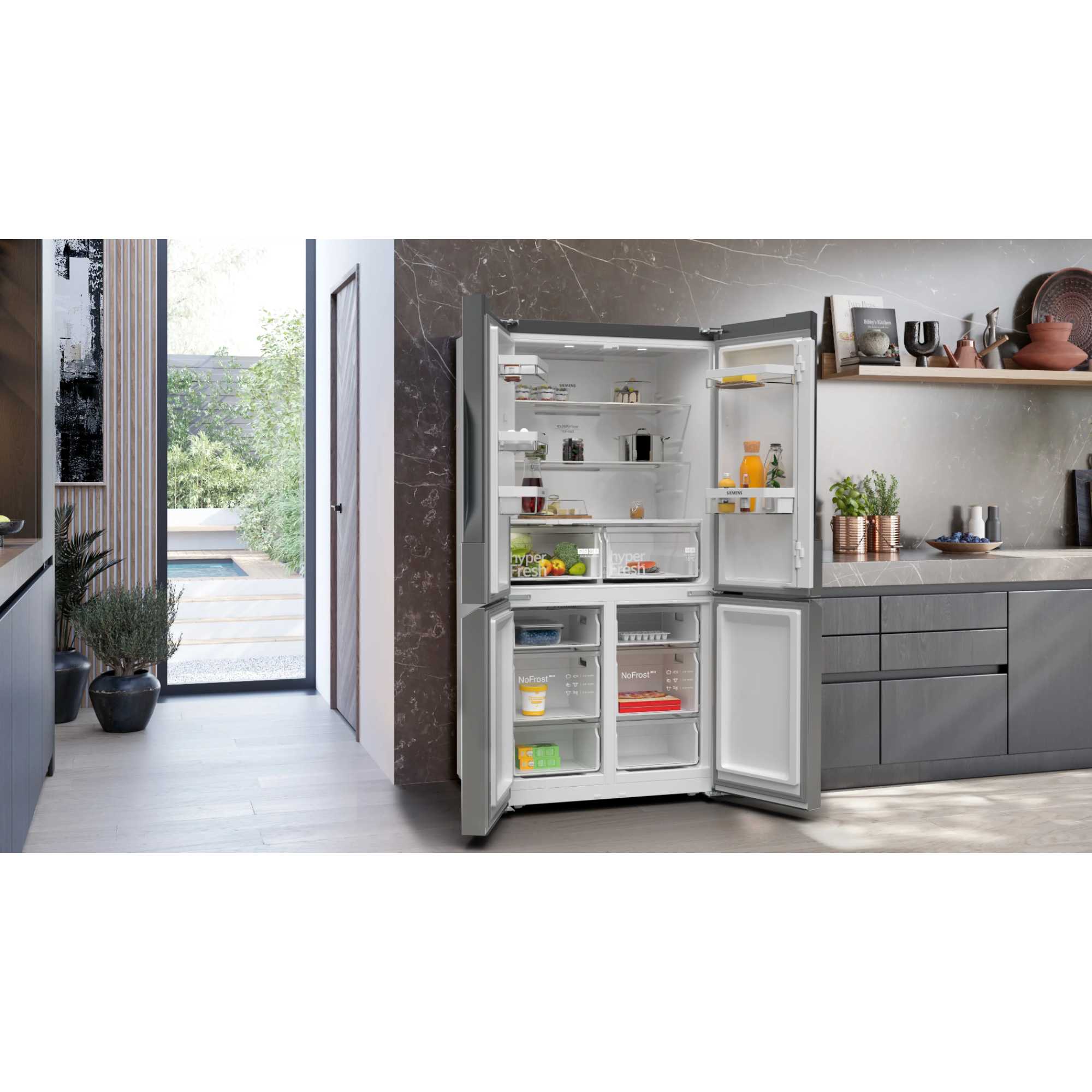 KF96NVPEAG 605l Total noFrost American Fridge Freezer - Stainless Steel