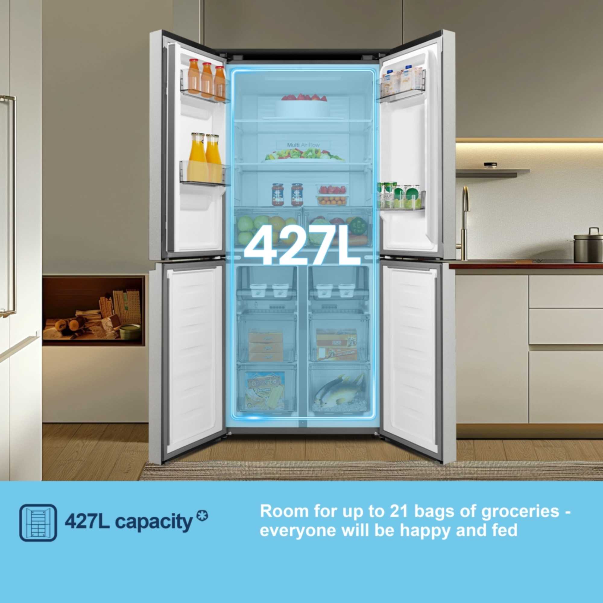 American Style Fridge Freezer 60/40 Total No Frost - Silver - MQ79395ES