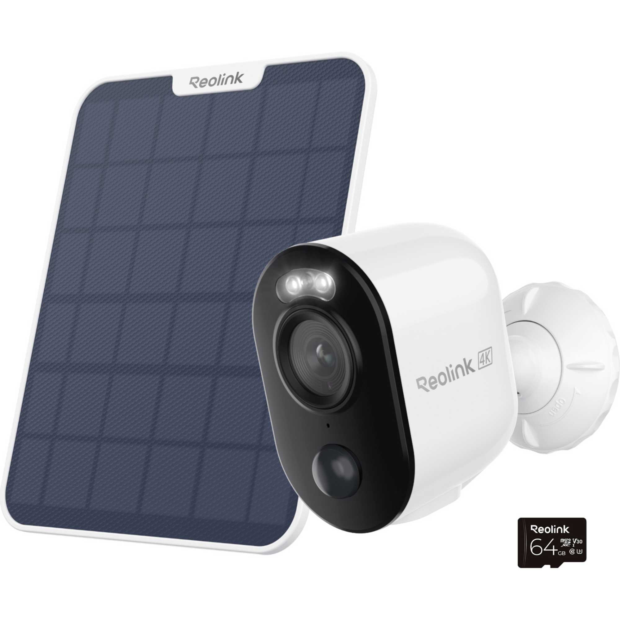 Argus Series 4K Battery WiFi Outdoor Security Camera with Solar Panel + 64GB