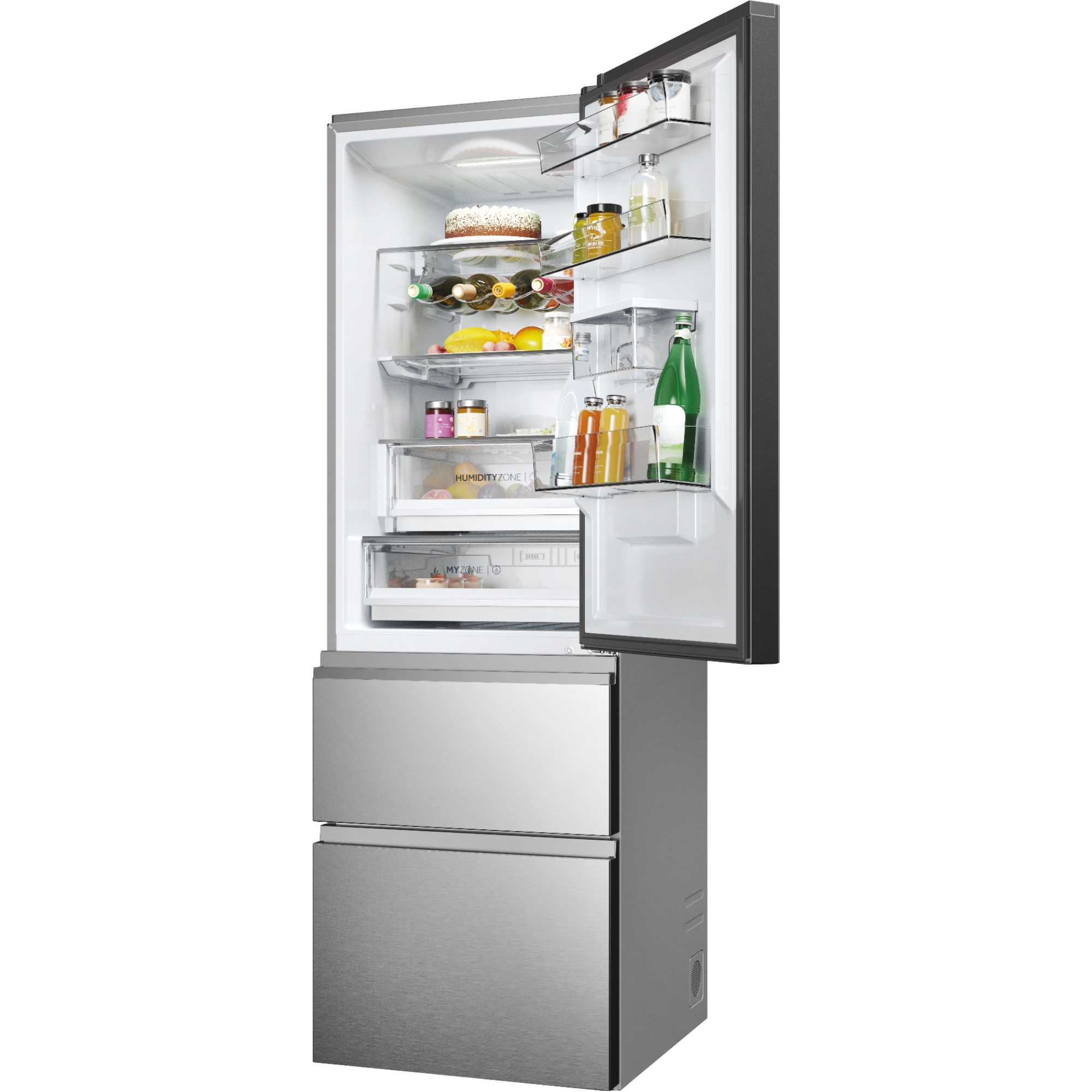 HTW5618DWMG 600mm Total No Frost Fridge Freezer - Stainless Steel
