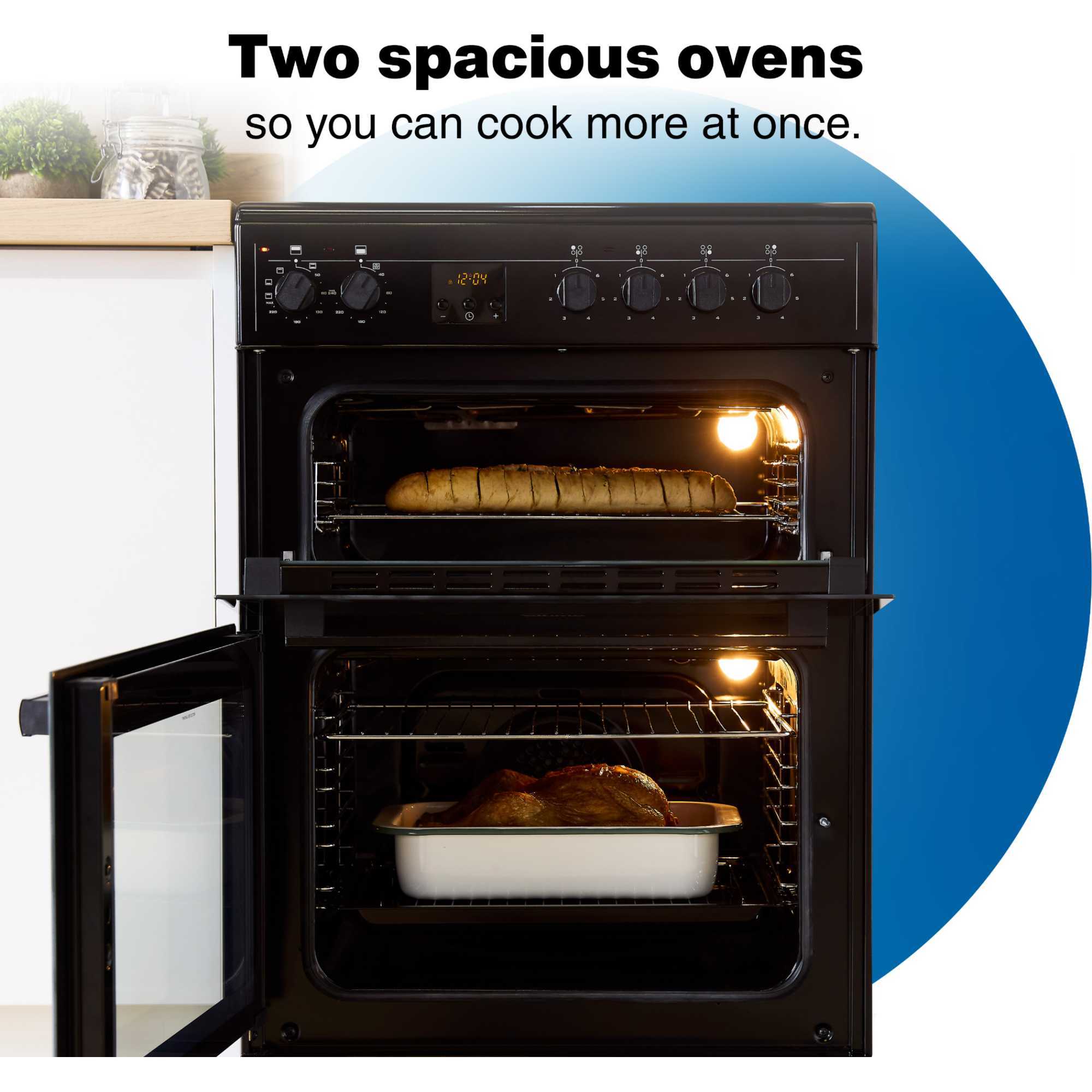 CEDC602B 600mm Double Oven Cooker with Ceramic Hob