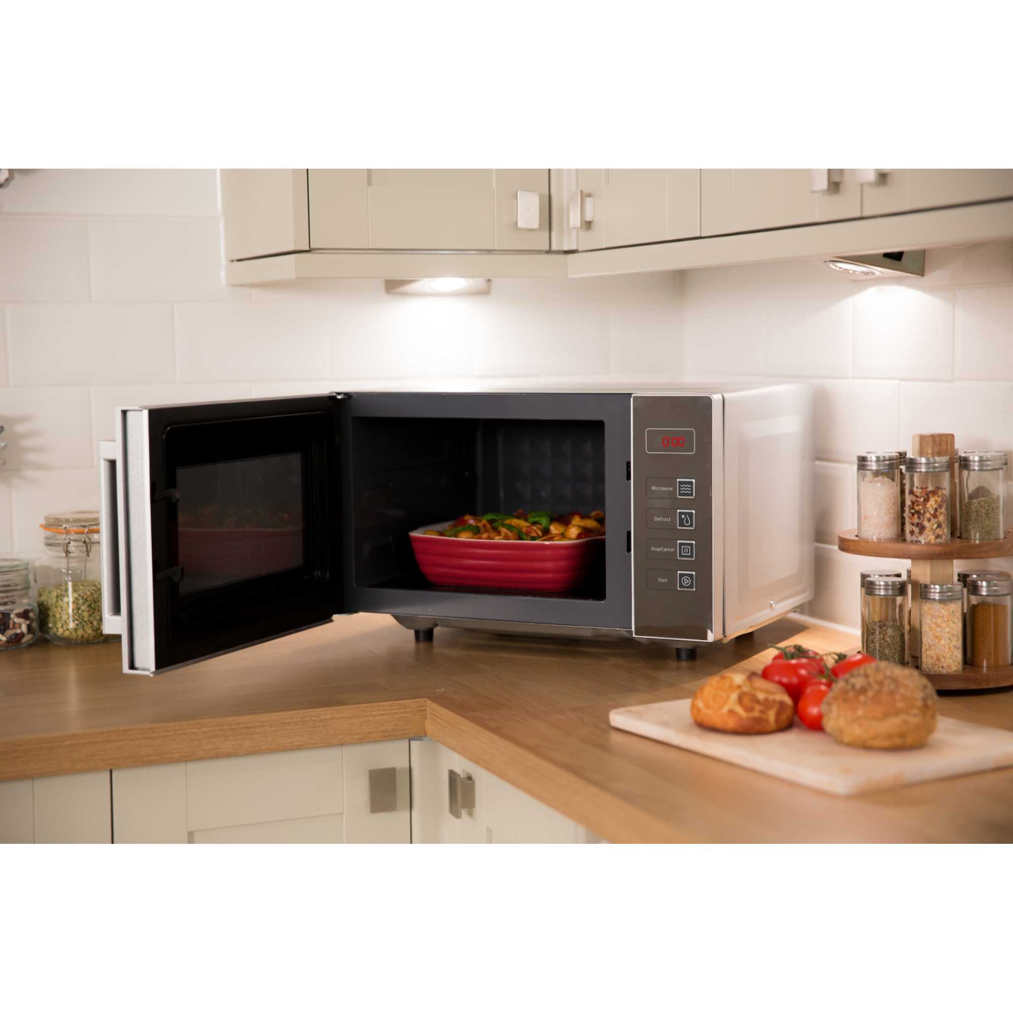 RHEM2301S 23L Flatbed Solo 800w Microwave - Silver