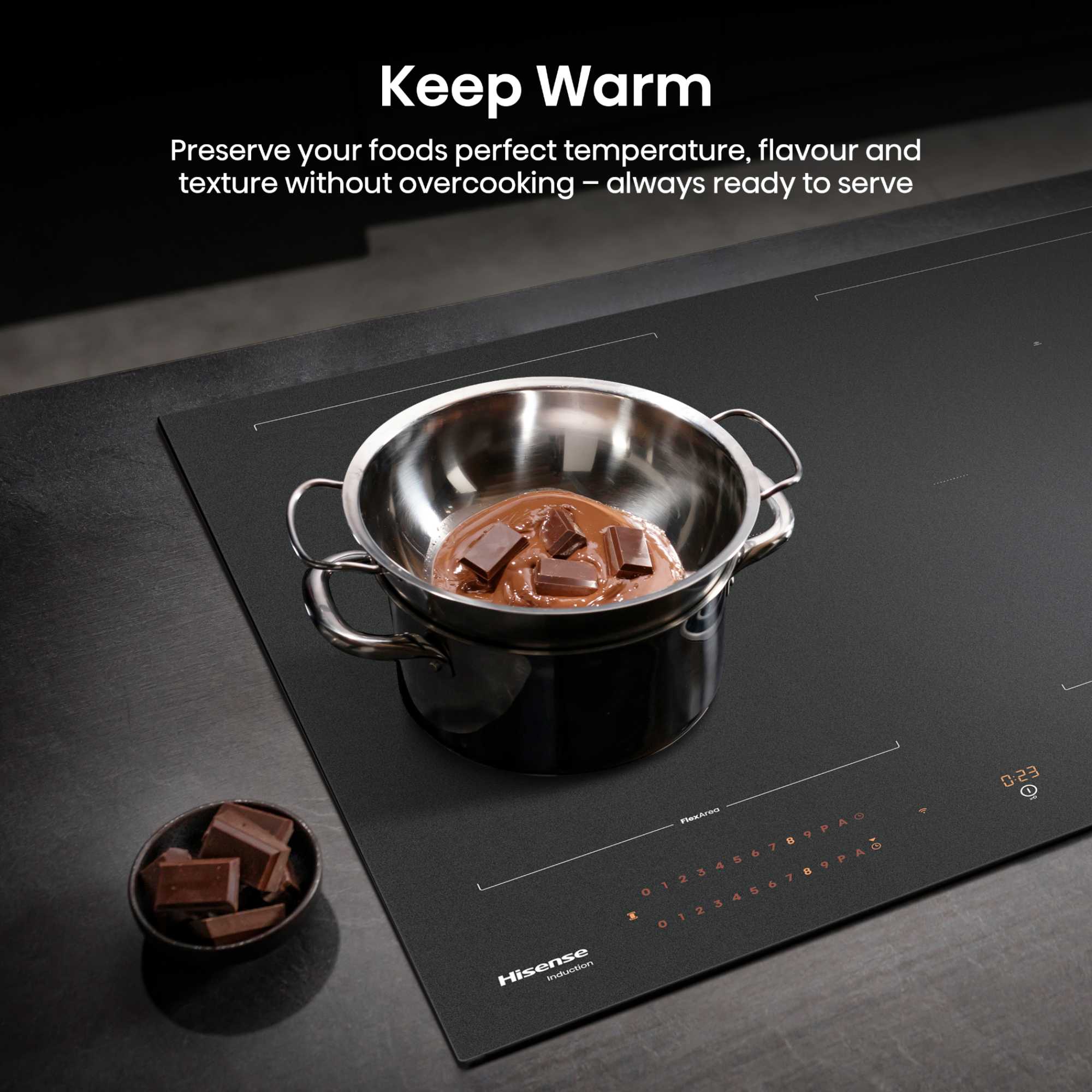 HI6443SRWF Hi8 60cm 4 Zone Induction Hob - Matt Black