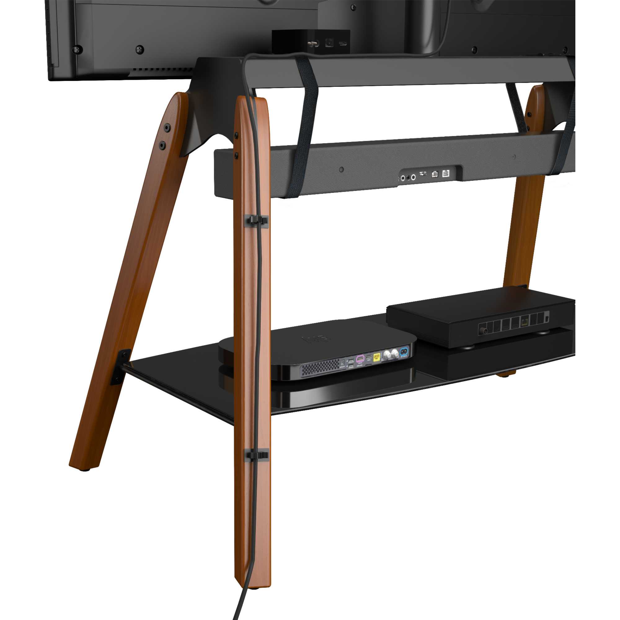 FSL1120HOQDWB Hoxton Quad TV Stand - Dark Wood