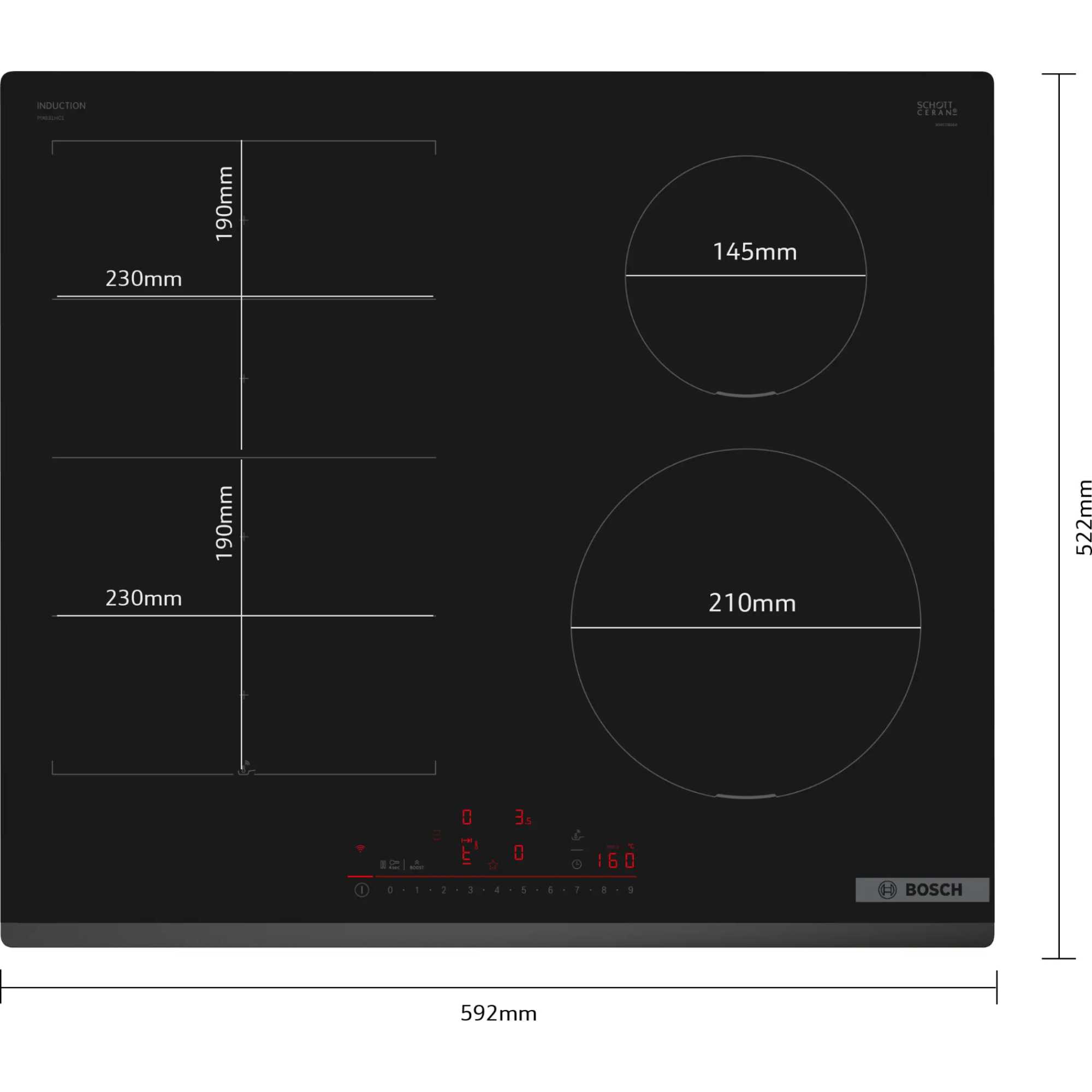 PIX631HC1E Series 6 60cm Induction Hob - Black