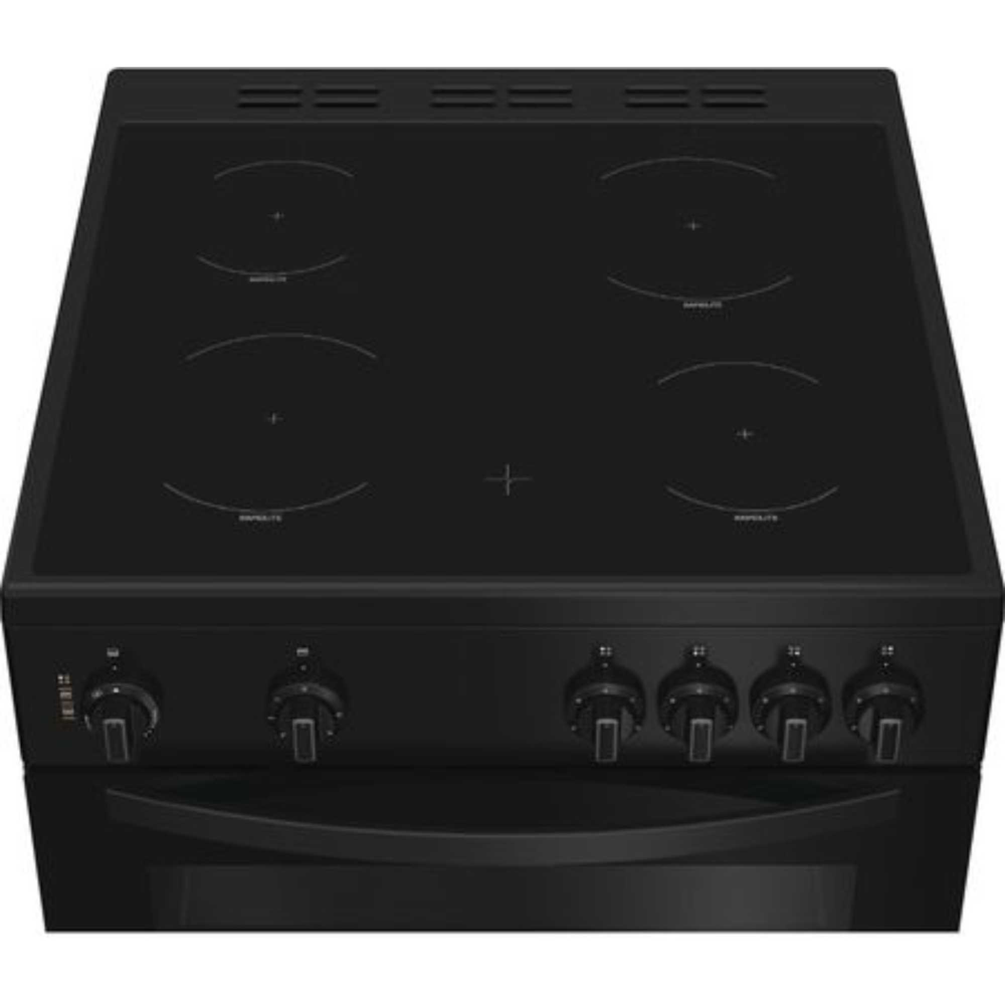 ITE6VMB 60cm Twin Cavity Electric Cooker with 4 Zone Ceramic Hob - Black