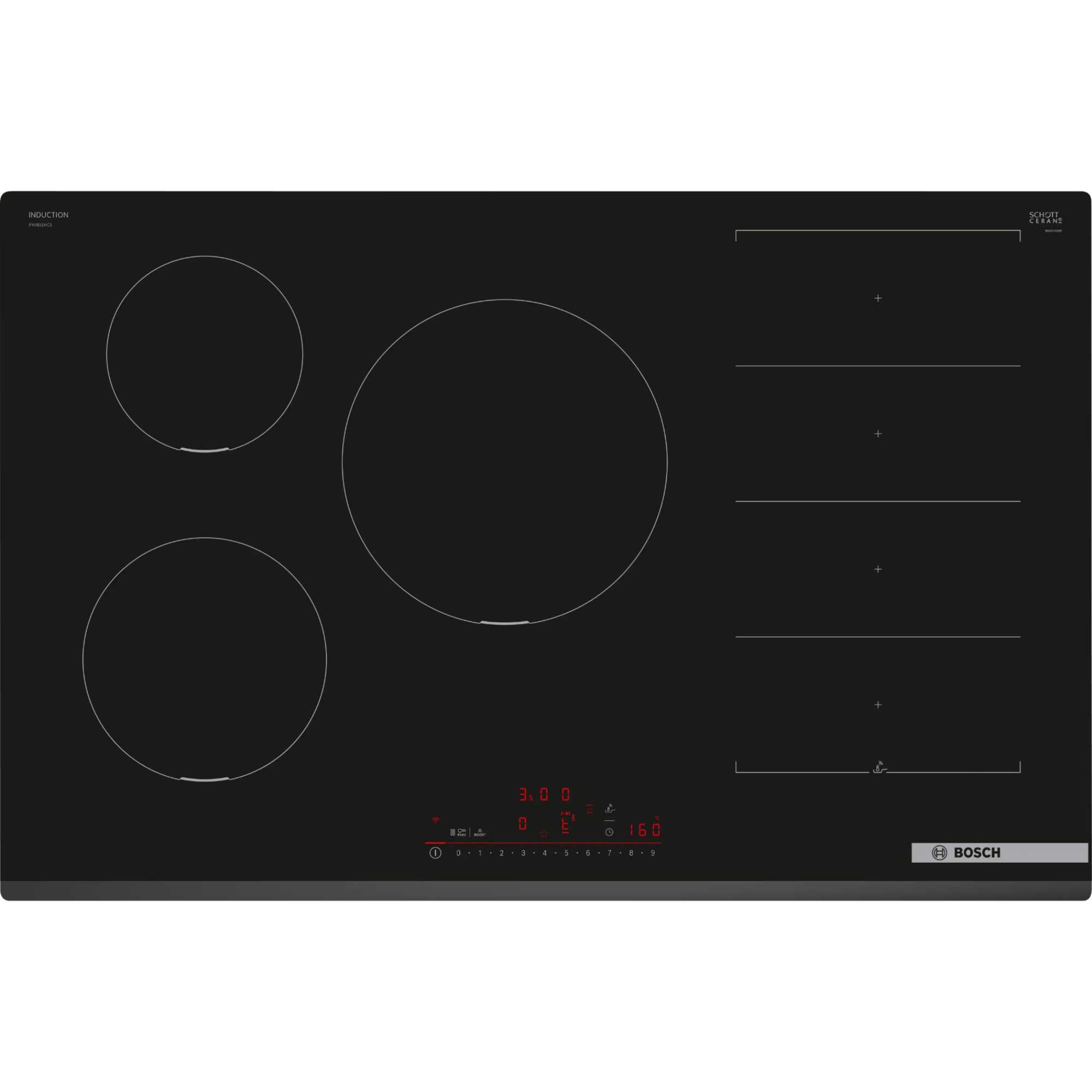 PXV831HC1E Series 6 80cm Smart 5 Burner Hob - Black