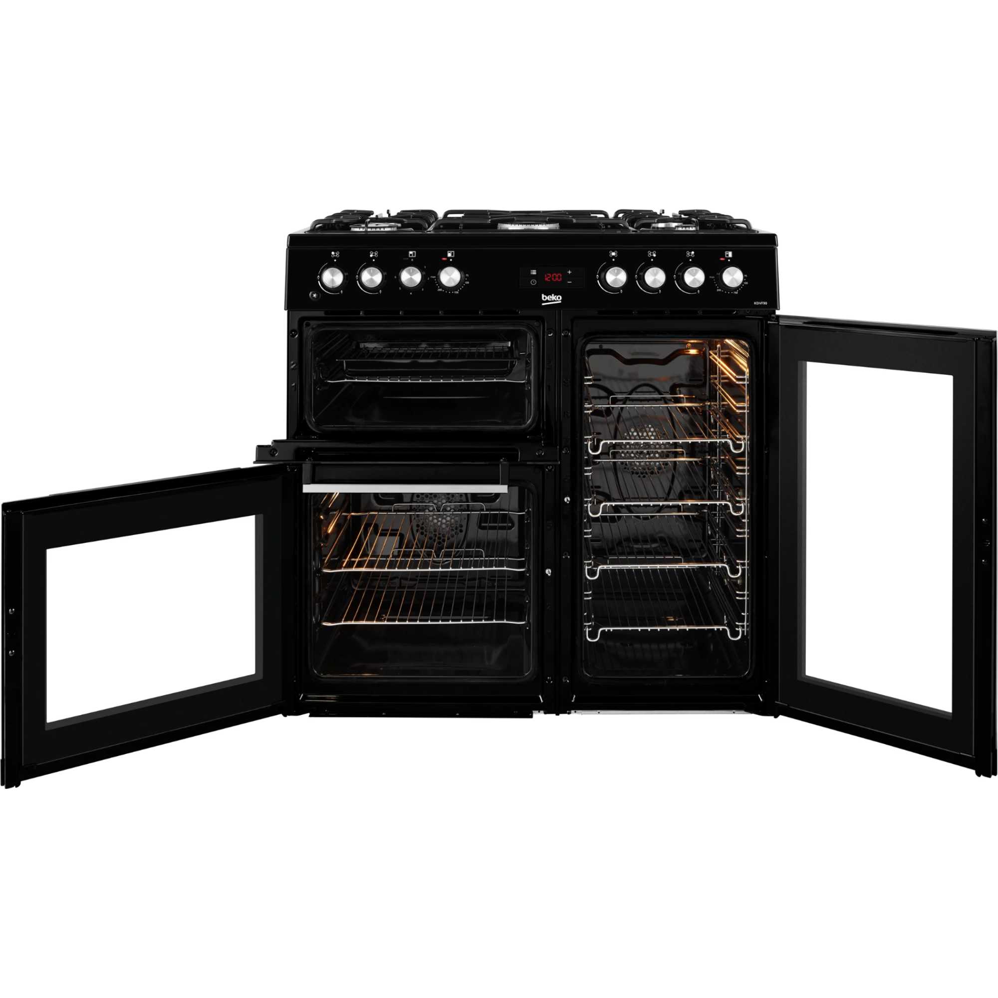 90cm Double Oven Range Cooker with 5 Burner Gas Hob - KDVF90K
