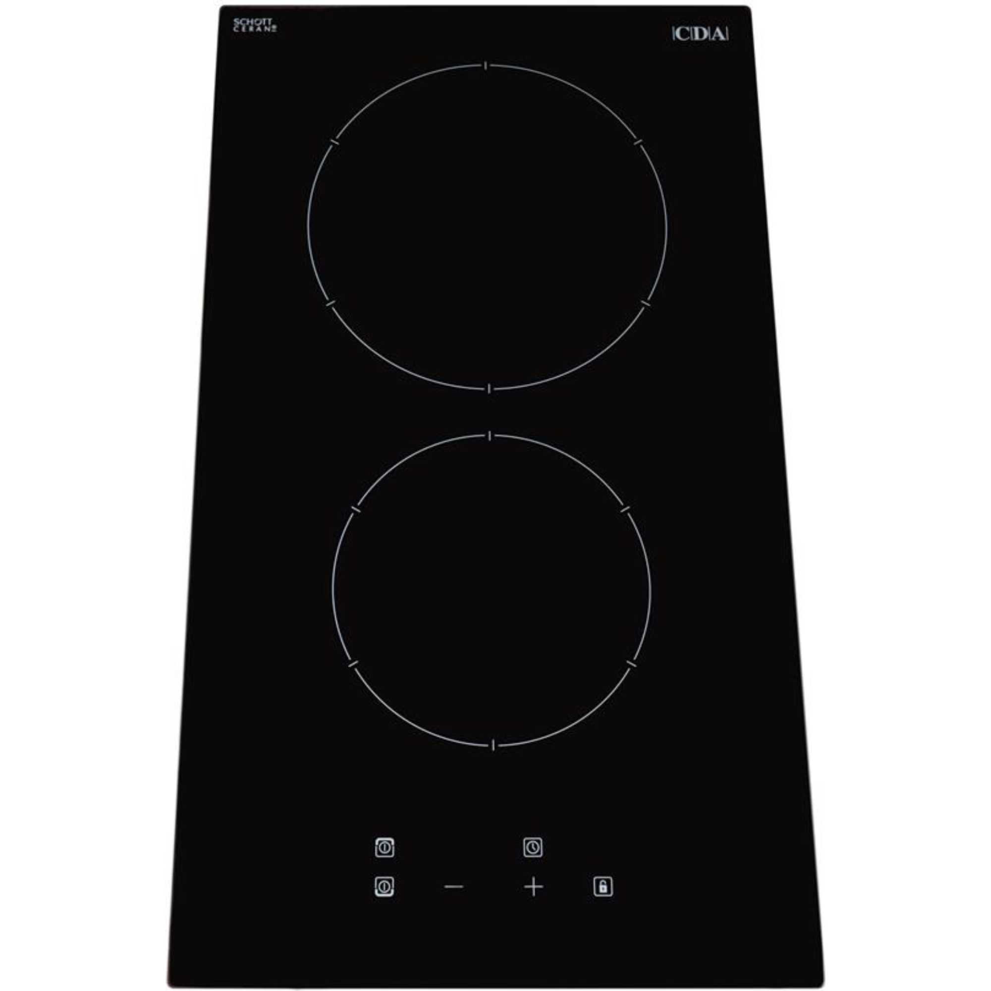 HC3621FR Domino 9 Power Levels Two Zone Ceramic Hob - Black