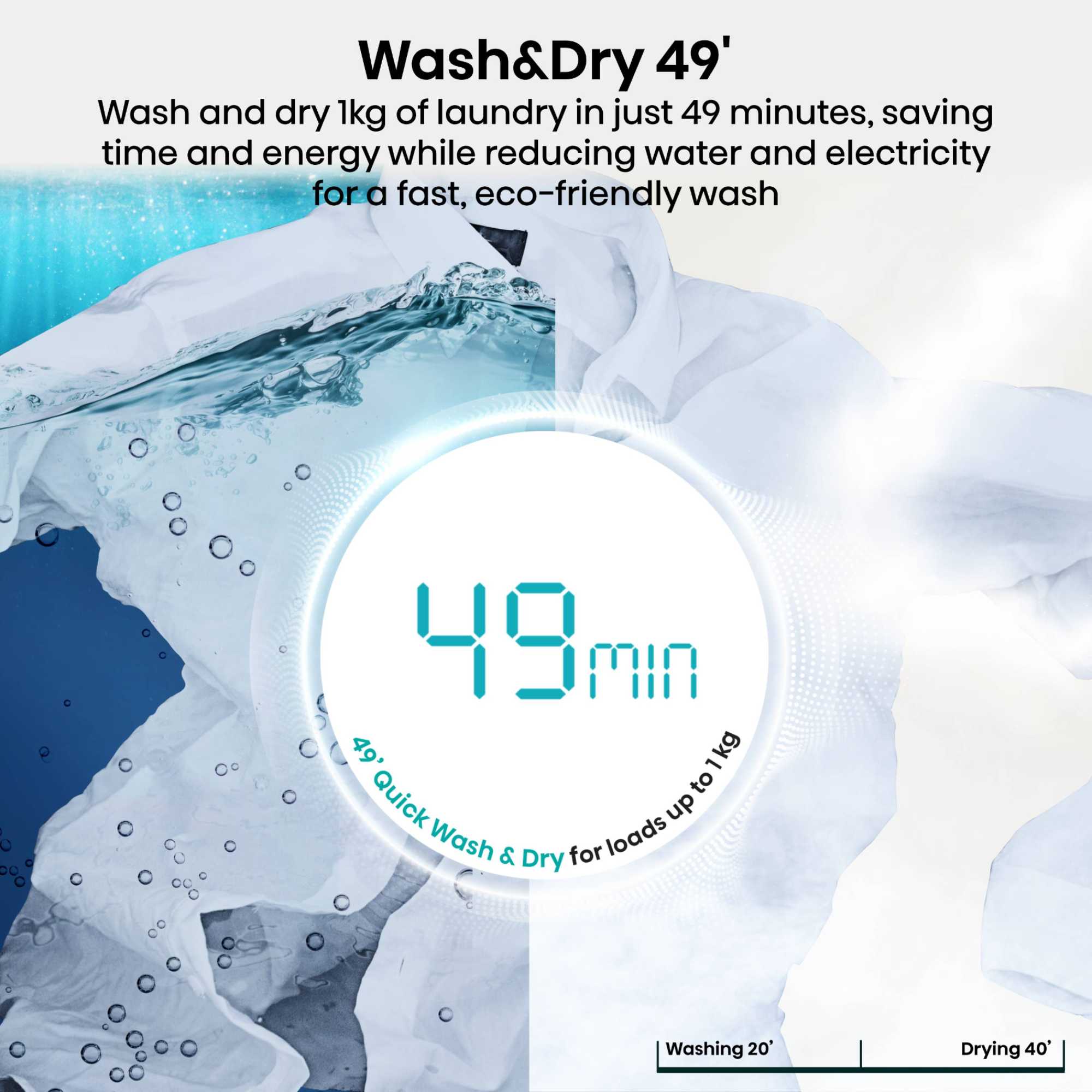 WD5I1045BBQ 10.5kg Wash 6kg Dry Washer Dryer - Black