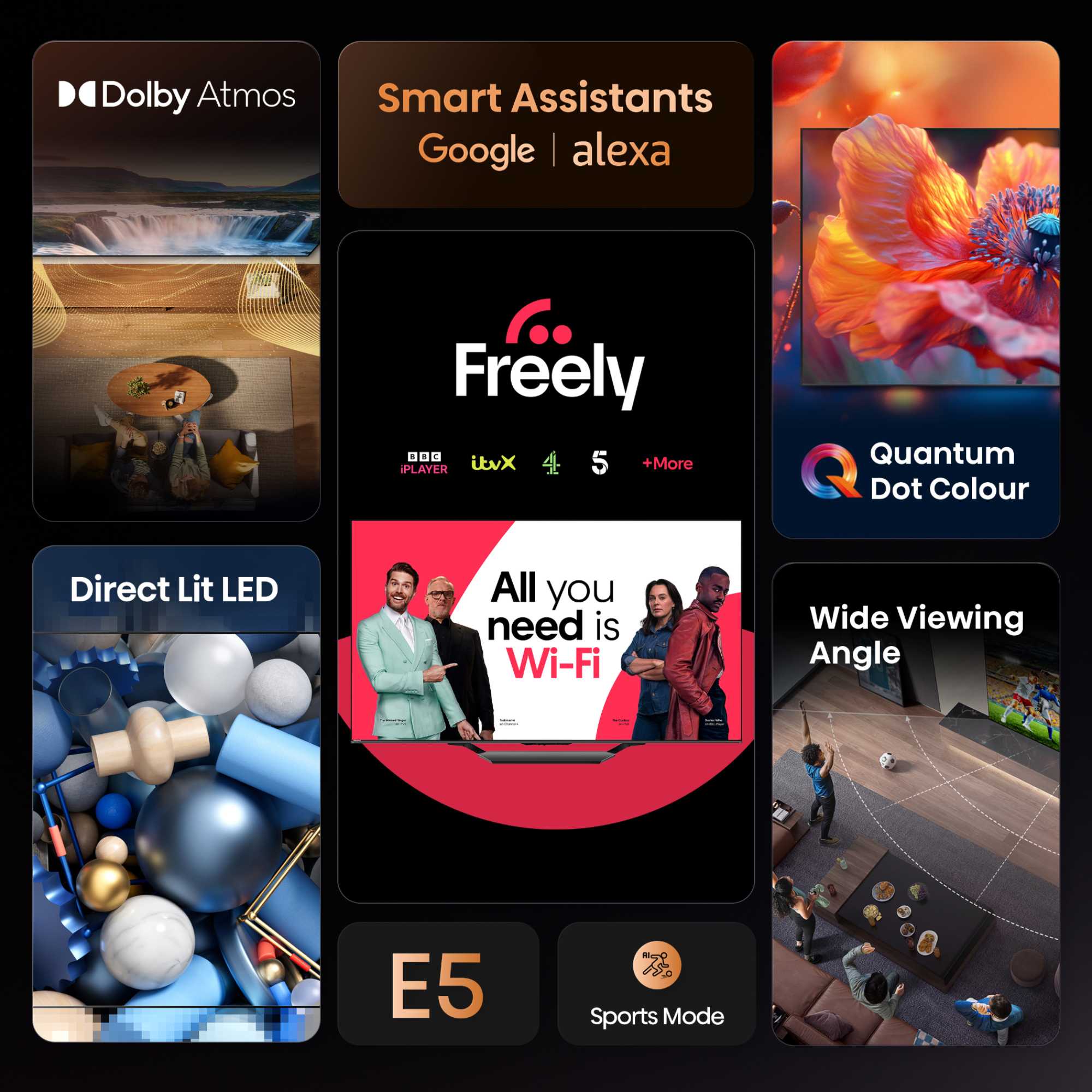 E5QTUK 40" Full 1080 HD QLED Freely Smart TV - 40E5QTUK