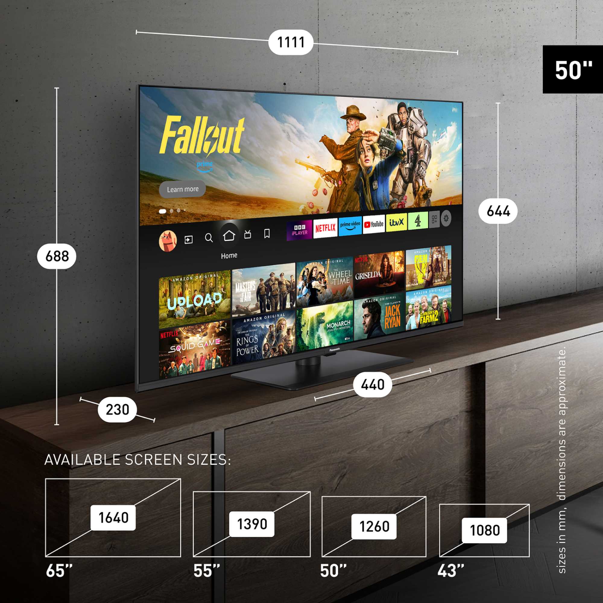 W85BEY 50" 4K Ultra HD QLED Fire TV - TV-50W85BEY