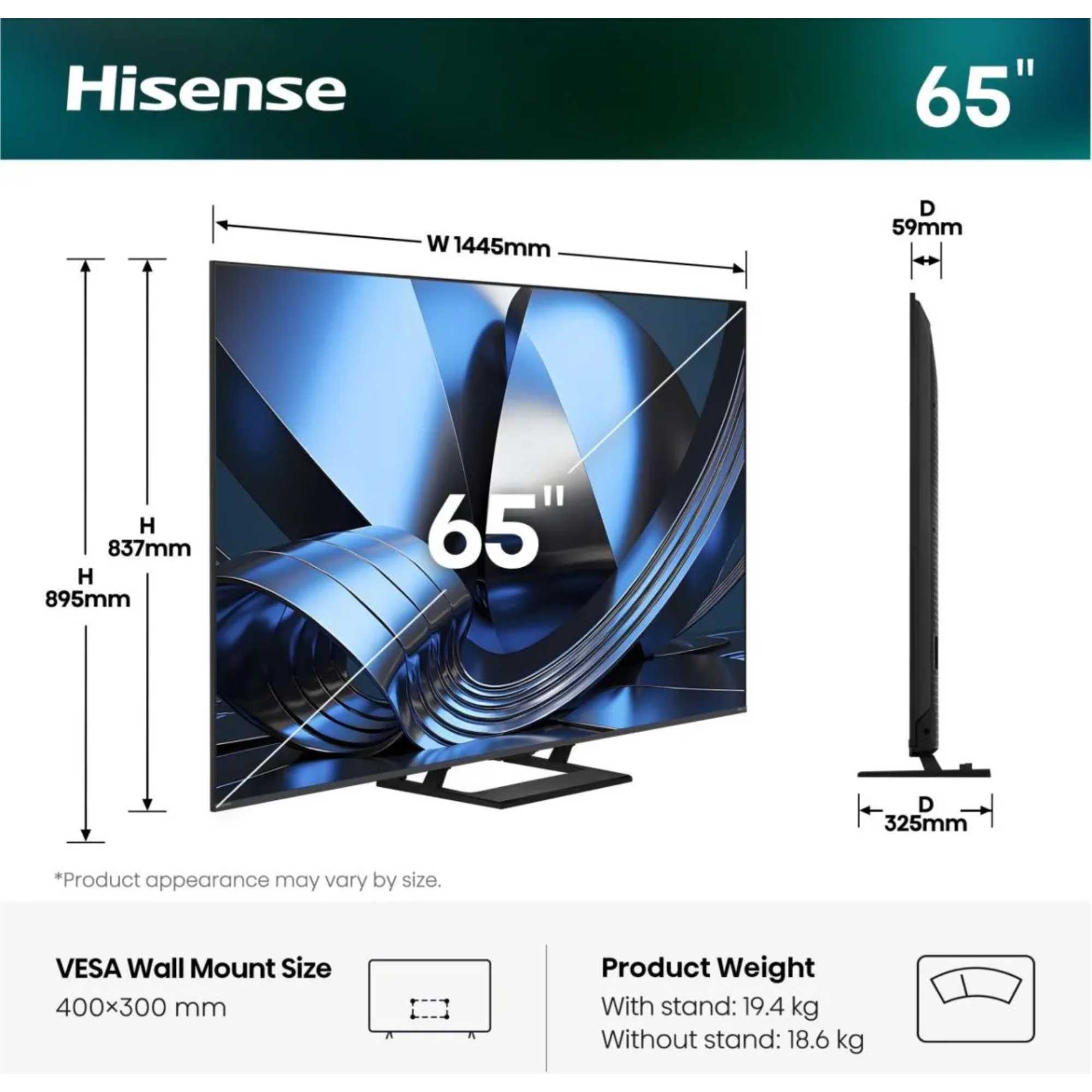 U7S 65" 4K Ultra HD ULED MiniLED Smart TV - 65U7STUK