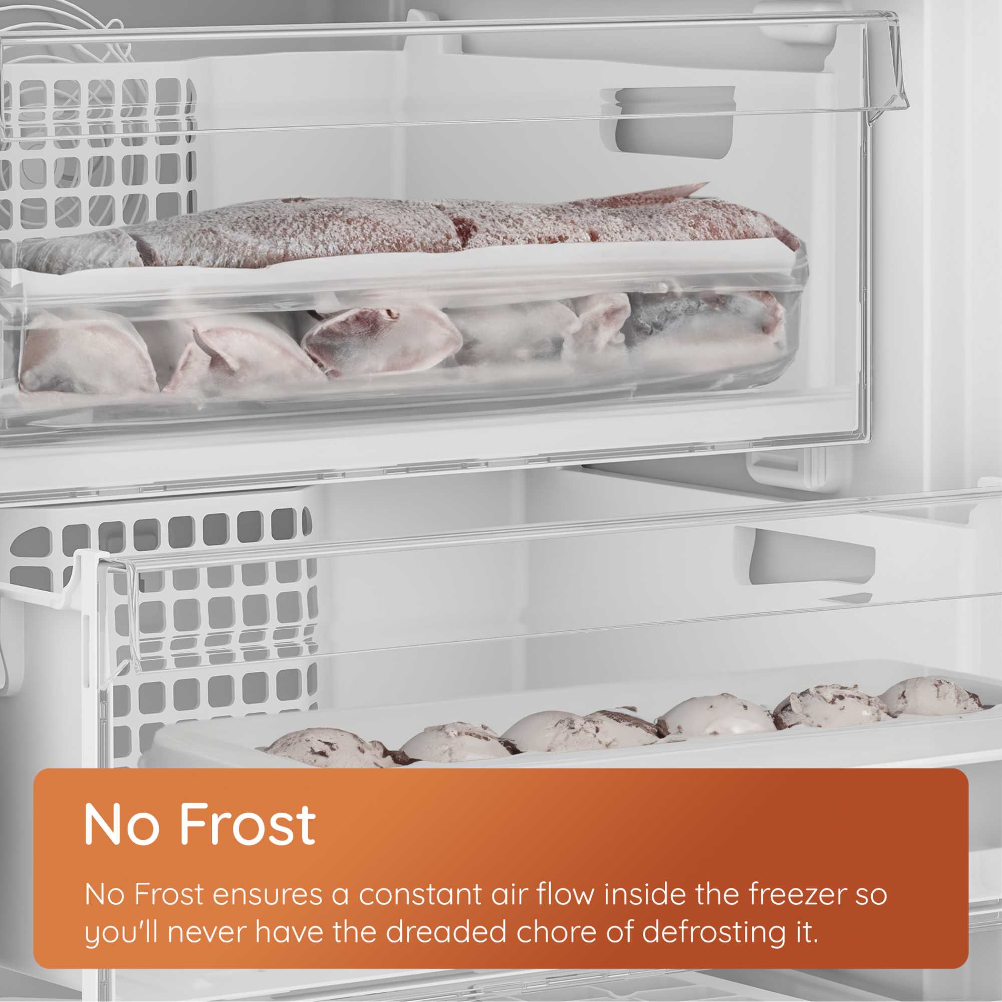 HPMLF 6442 W4UK 365L No Frost Larder Fridge - White
