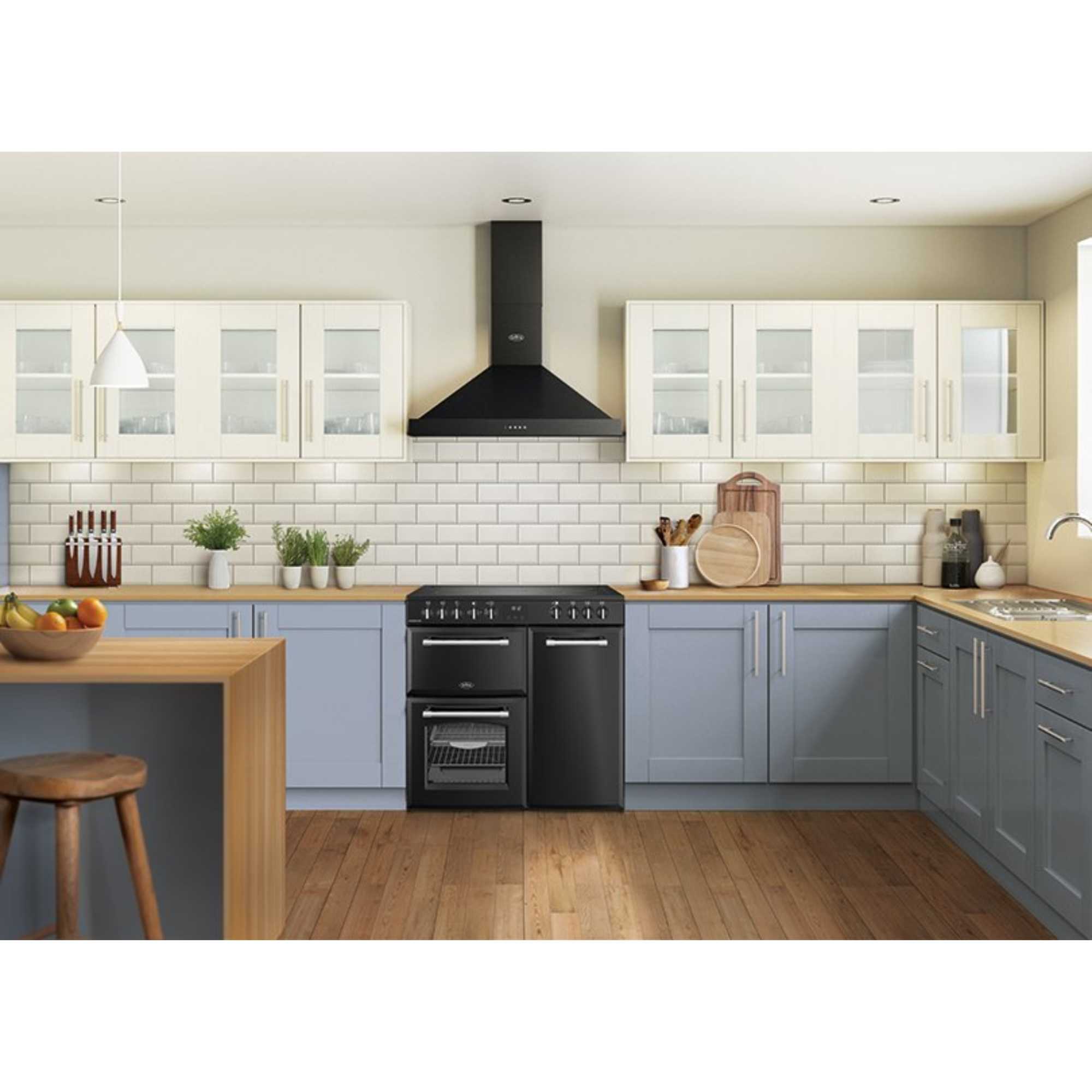 444411817 Farmhouse 90E Electric Ceramic Range Cooker - Black