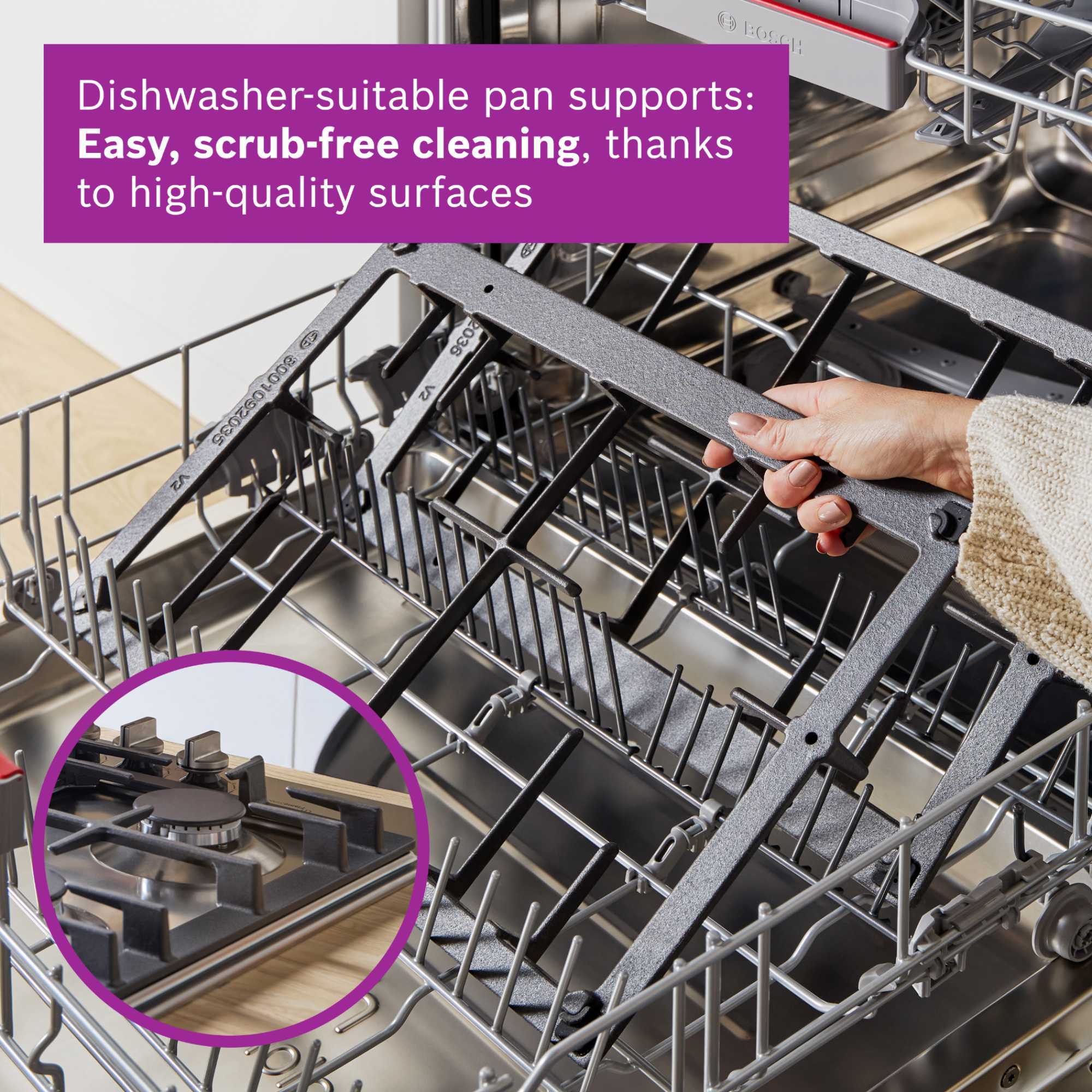 PCP6A5I90 Serie 6 58cm 4 Zone Gas Hob - Stainless Steel