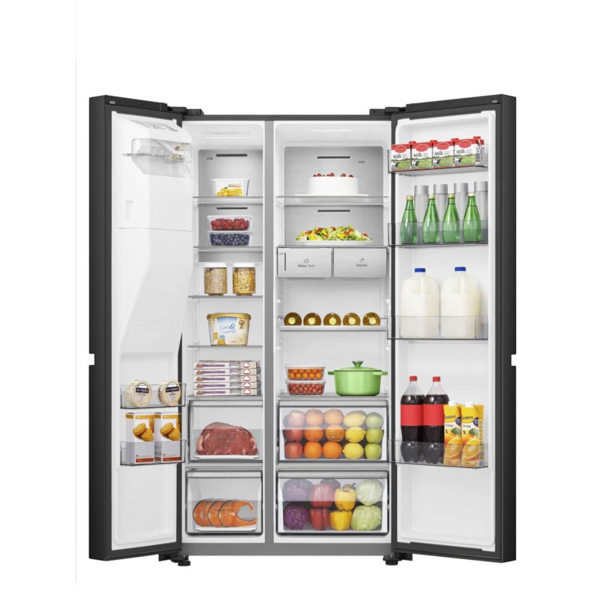 RS818N4TFE 632L American Fridge Freezer with Ice & Water Dispenser - Black