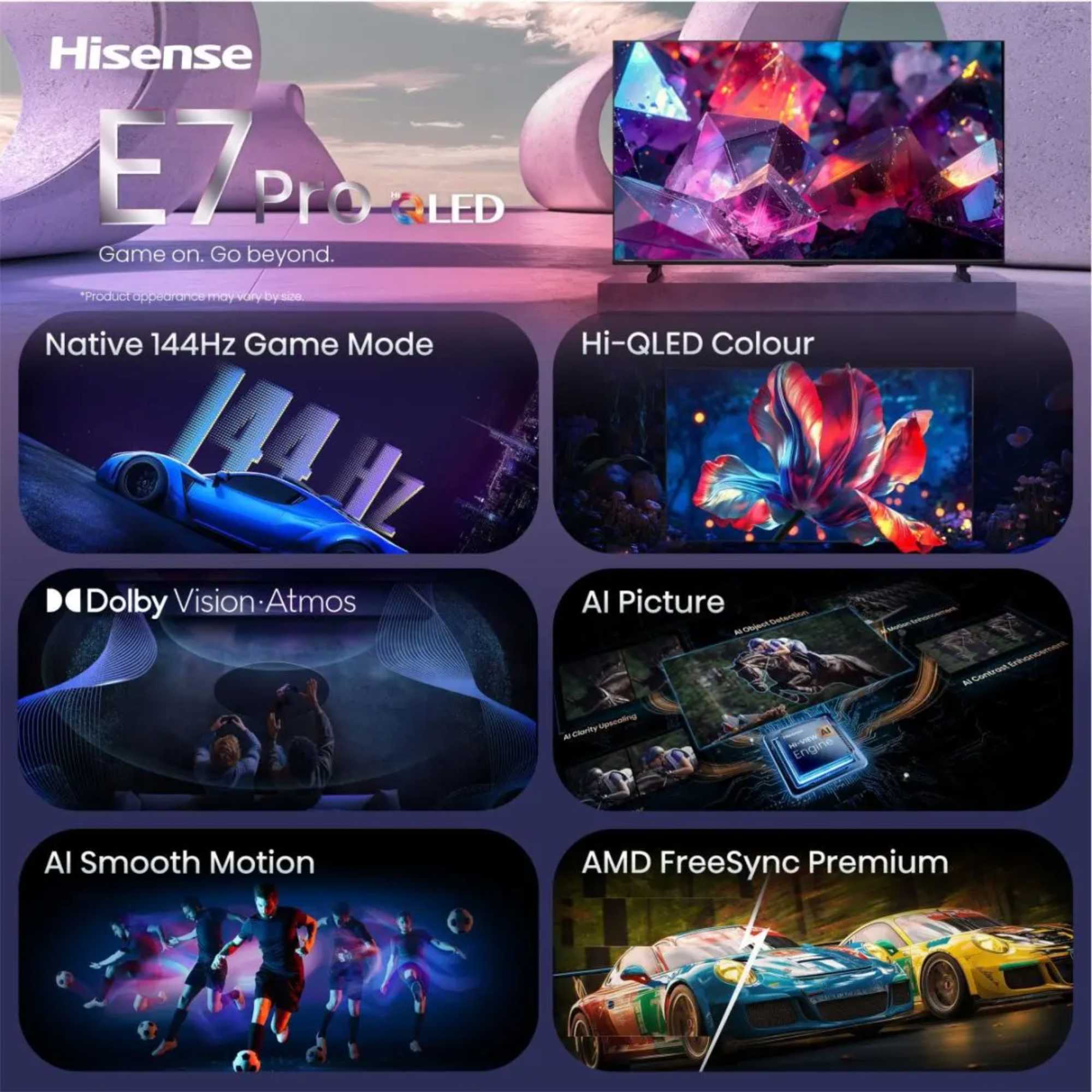 E7STUK-PRO 43" 4K Ultra HD Hi-QLED Freely Smart TV - 43E7STUK-PRO