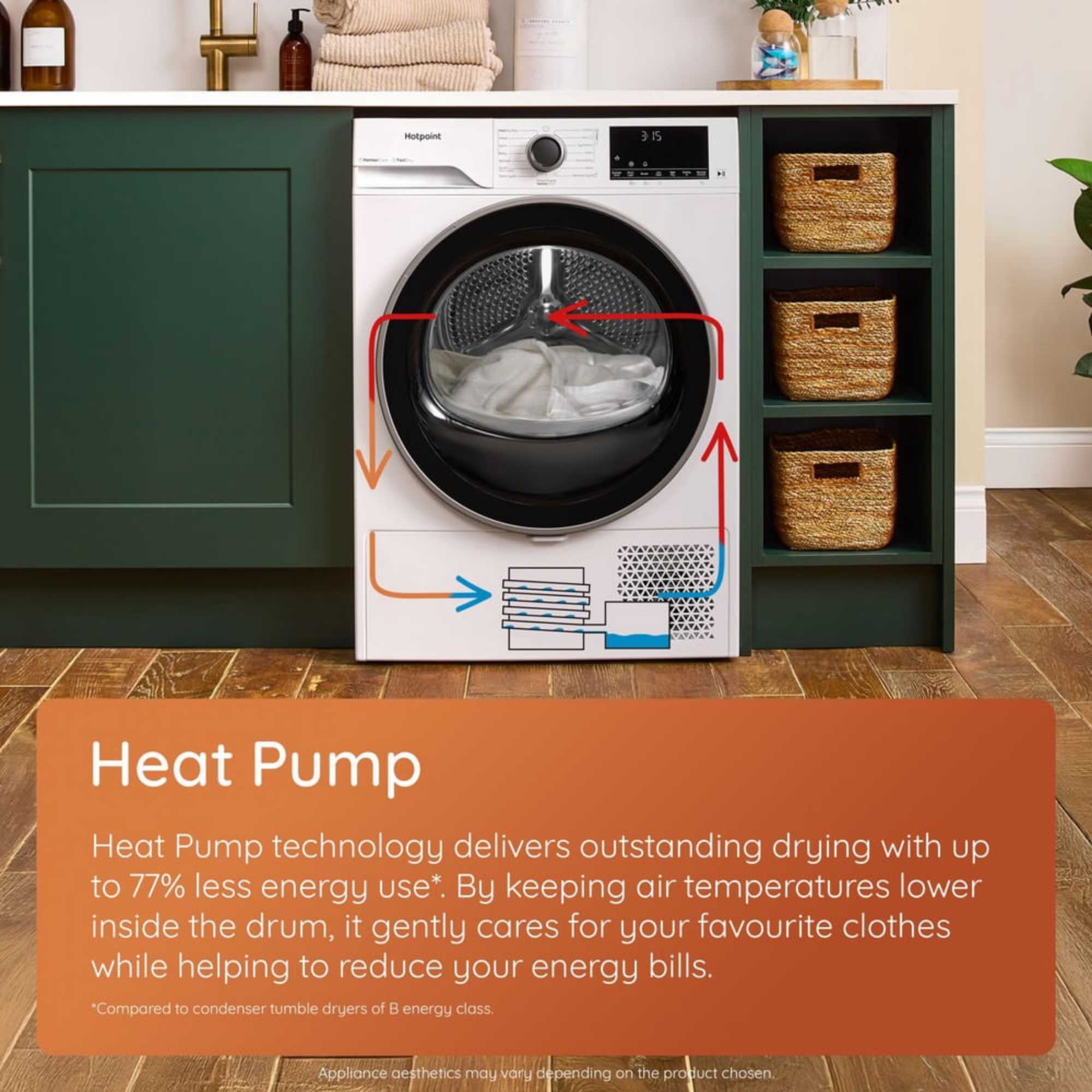 Hotpoint Black Fabric Care Freestanding 9Kg Heat Pump Tumble Dryer With Homewhiz - Image 8