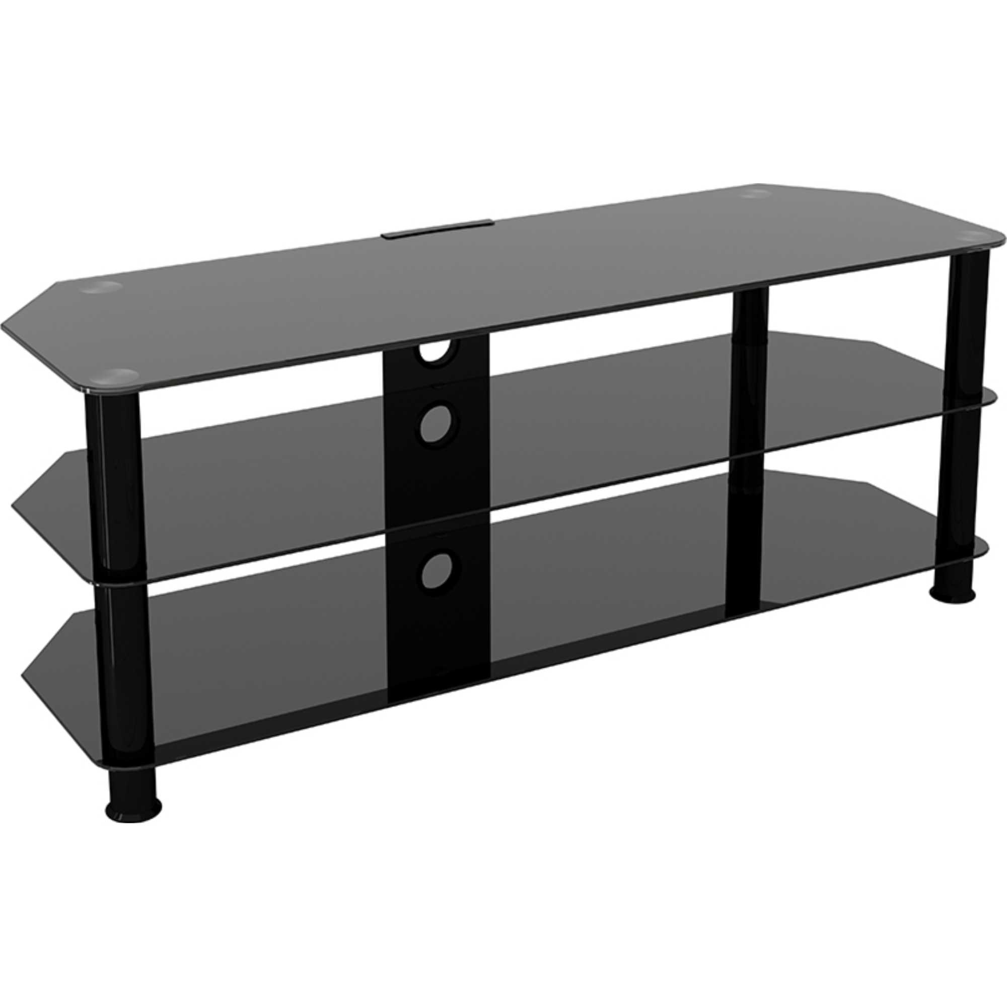 SDC1250CMBB 125cm Glass Corner TV Stand - Black