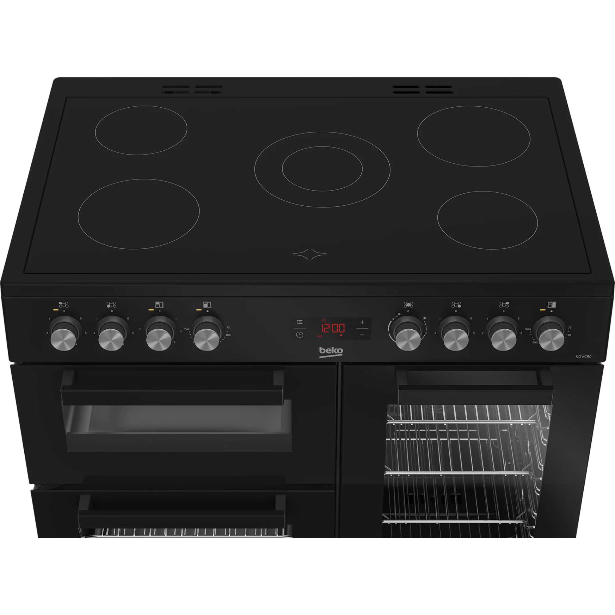 90cm Double Oven Range Cooker with 5 Ceramic Hobs - KDVC90K