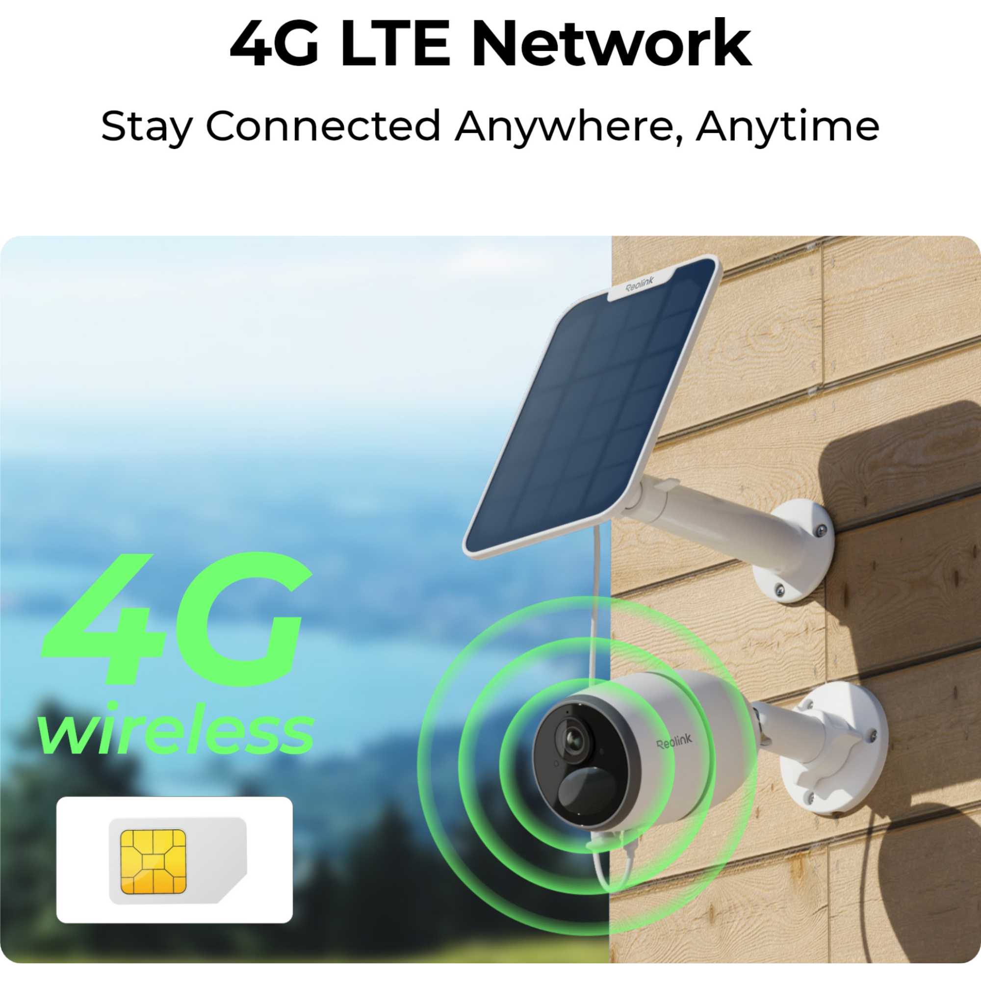 Go Series 2K Battery 4G LTE Outdoor Security Camera with Solar Panel + 64GB