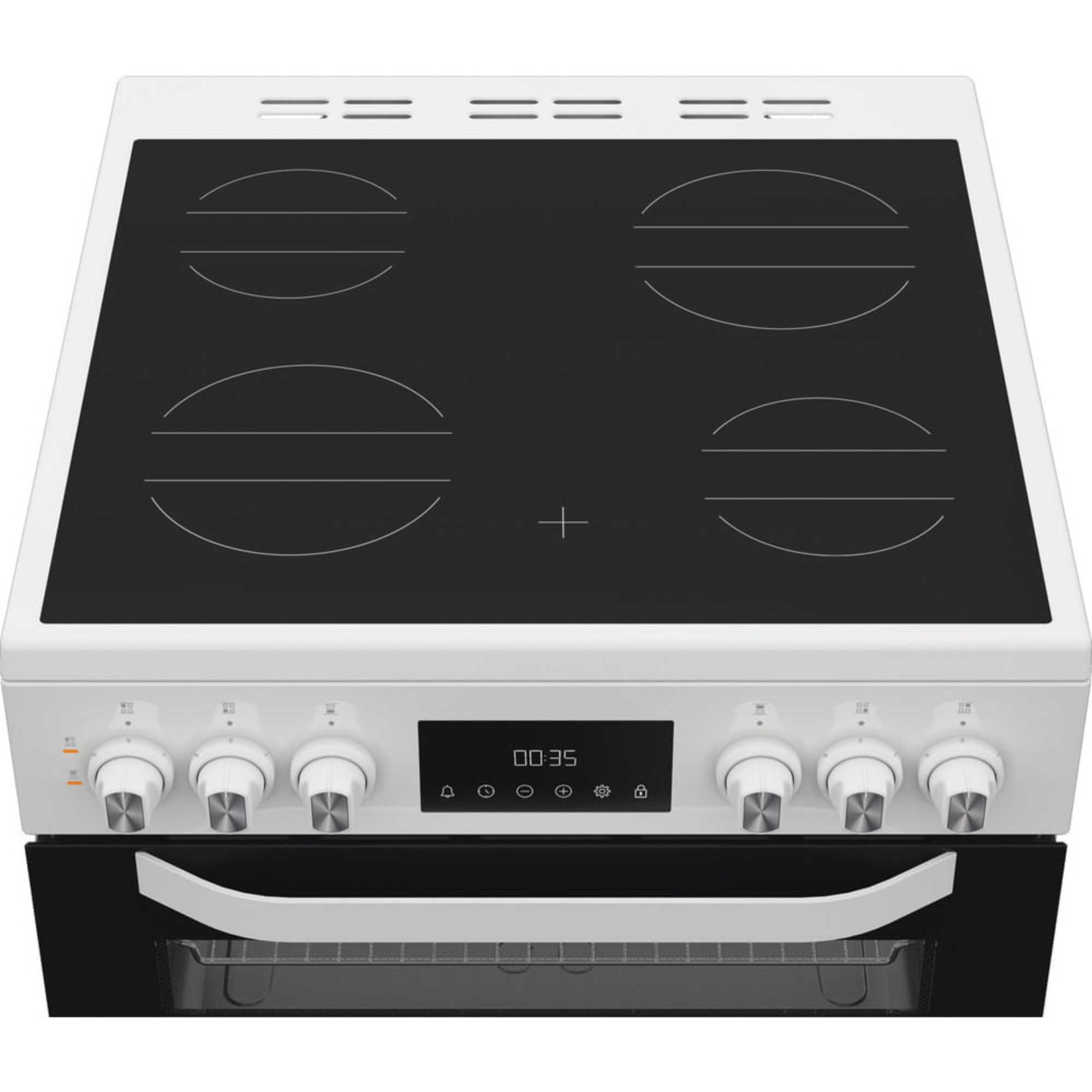HTE6VDCW 60cm Electric Twin Cooker with Multiflow - White