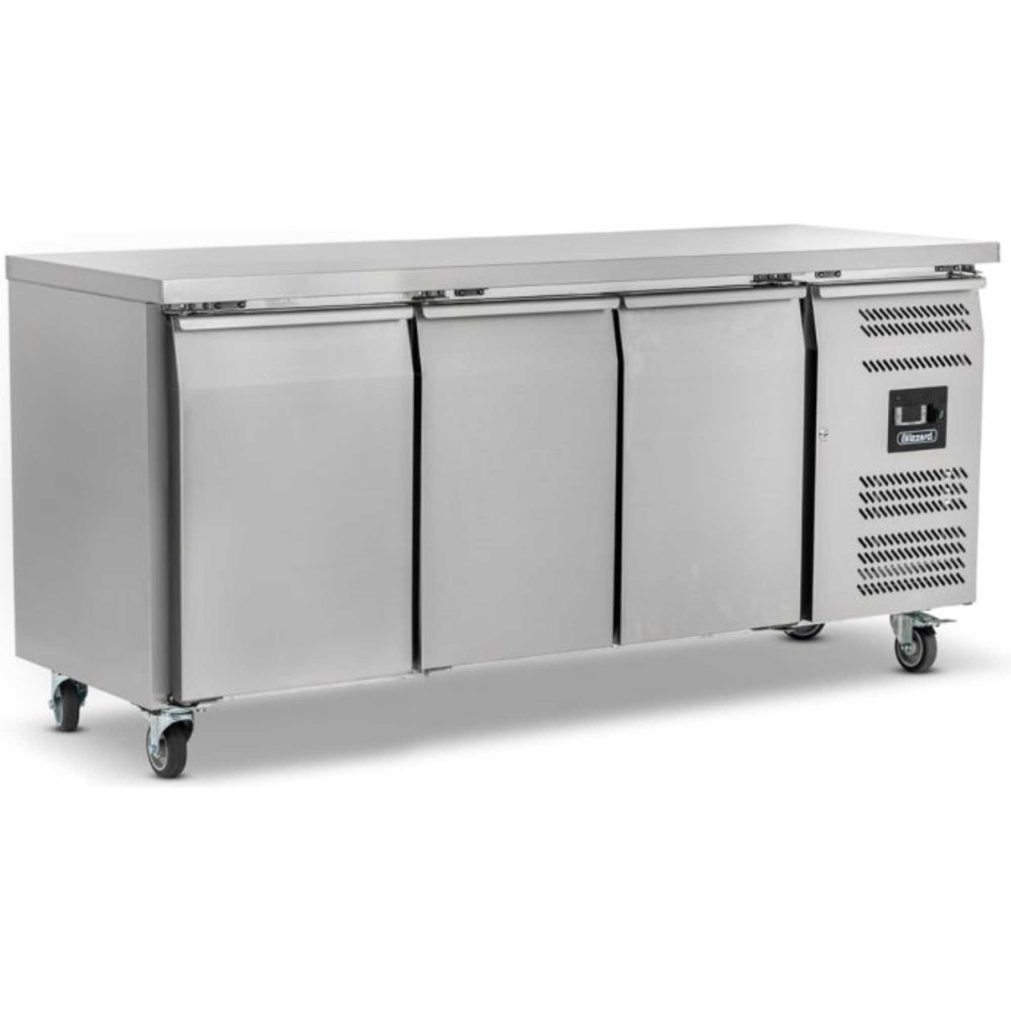 HBC3SL Slimline Triple Hinged Door 254L Counter Refrigerator - Stainless Steel