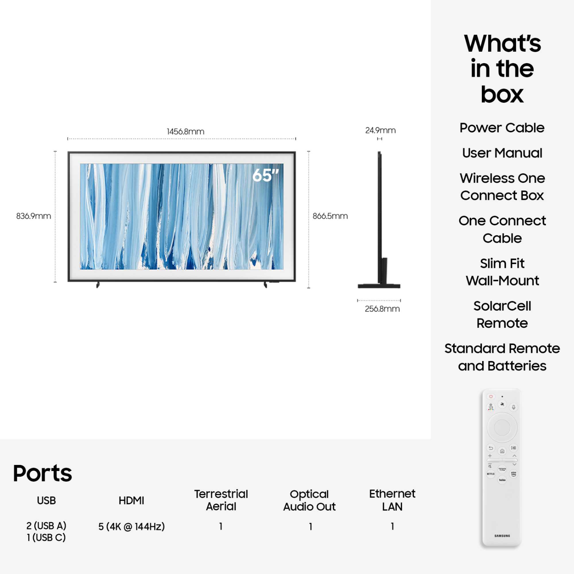 The Frame LS03HW 65" 4K Ultra HD HDR Smart TV - QE65LS03HW