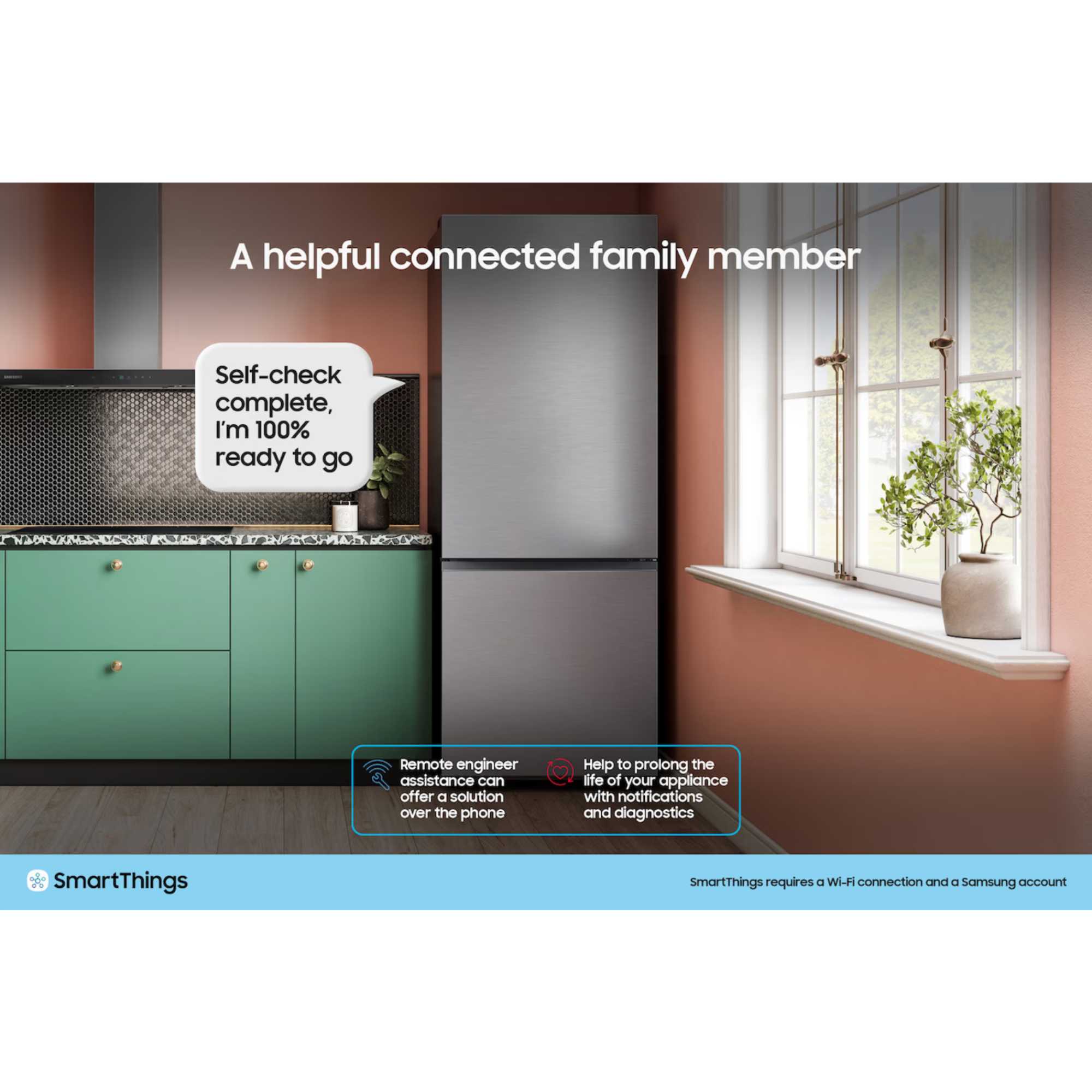 RB38C7B6BB1 Bespoke SpaceMax Total No Frost Smart Fridge Freezer - Black