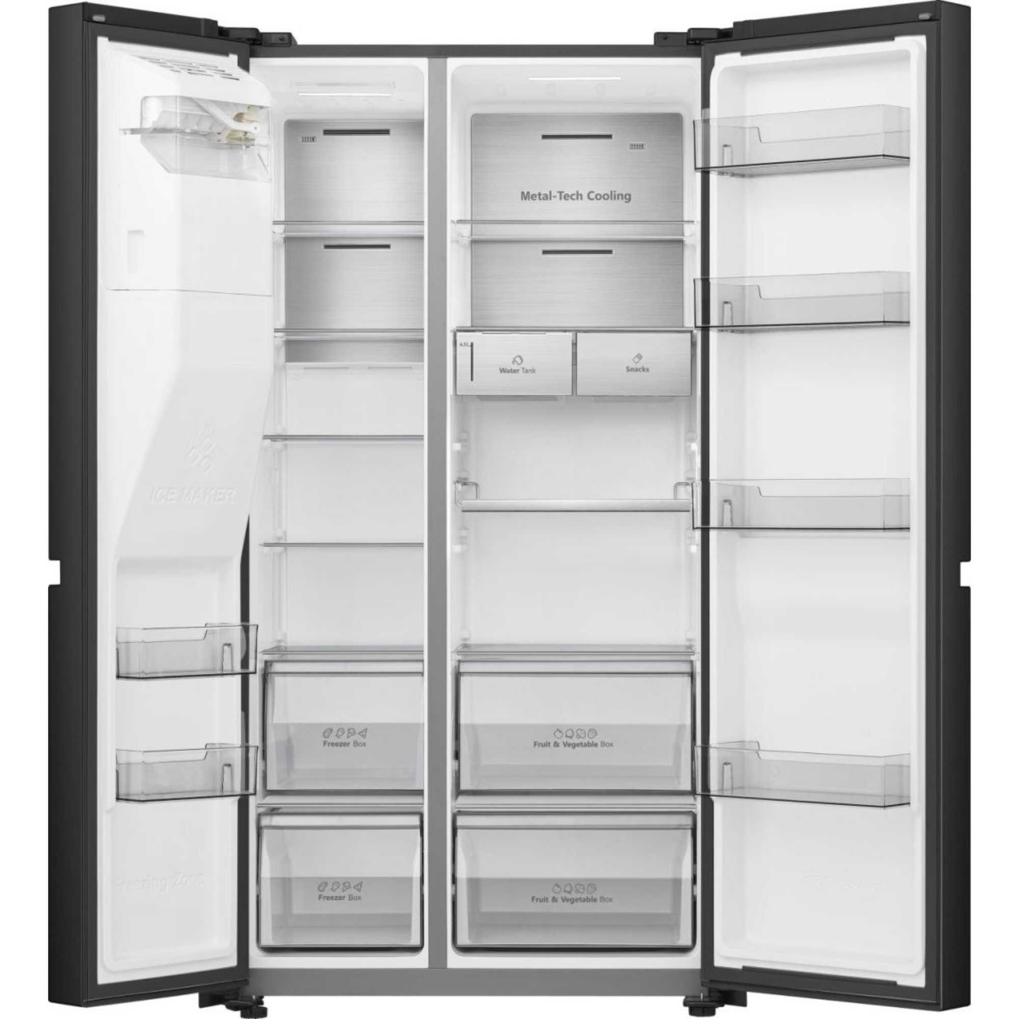 RS818N4TFE 632L American Fridge Freezer with Ice & Water Dispenser - Black