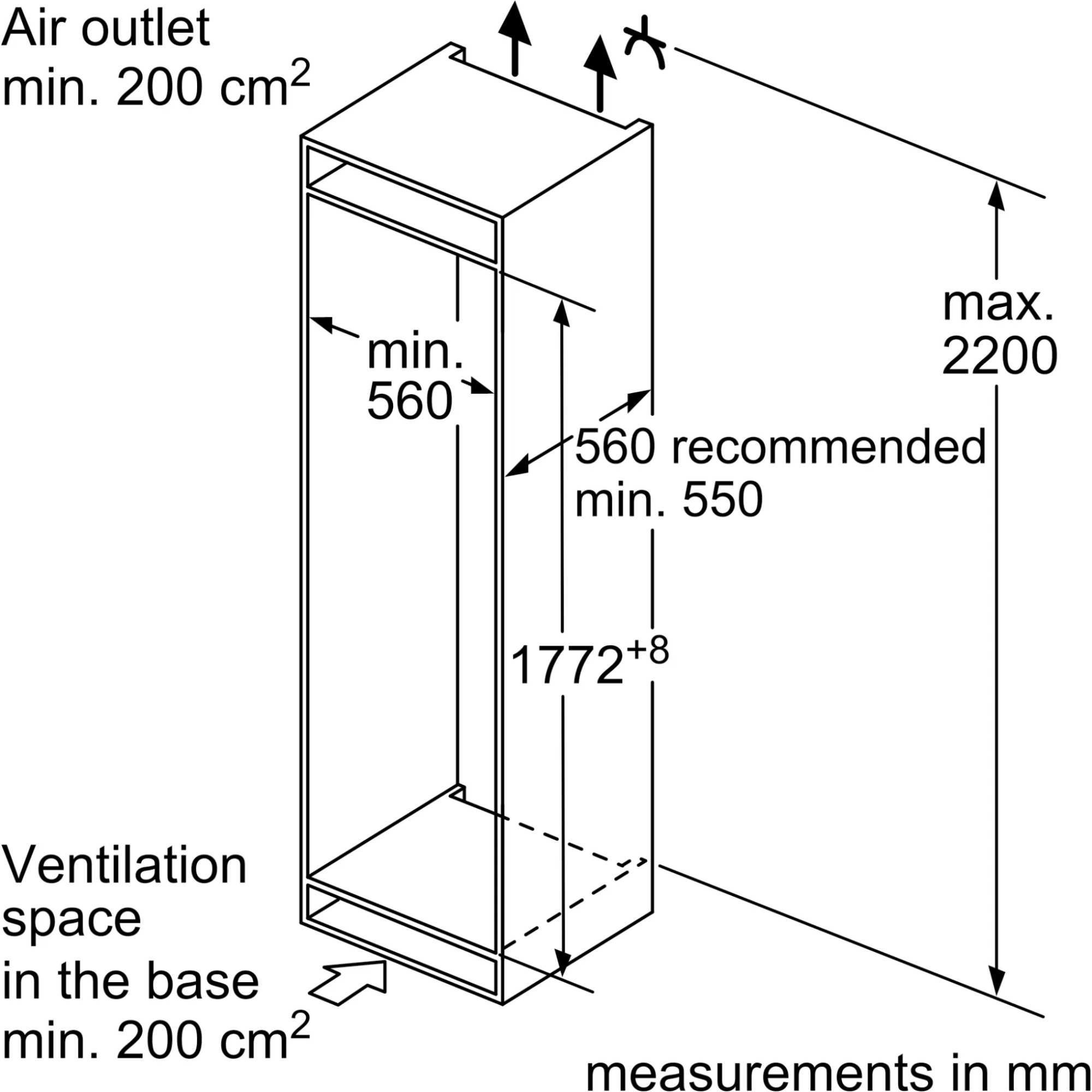 KI6873FE0G N 70 272l Low Frost Integrated Fridge Freezer