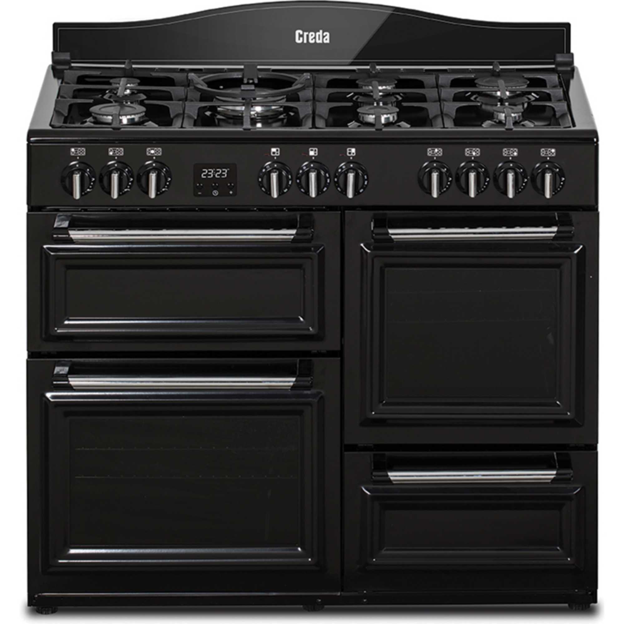 C100RCDFT 1000mm Dual Fuel Range Cooker with Wok Burner - Black