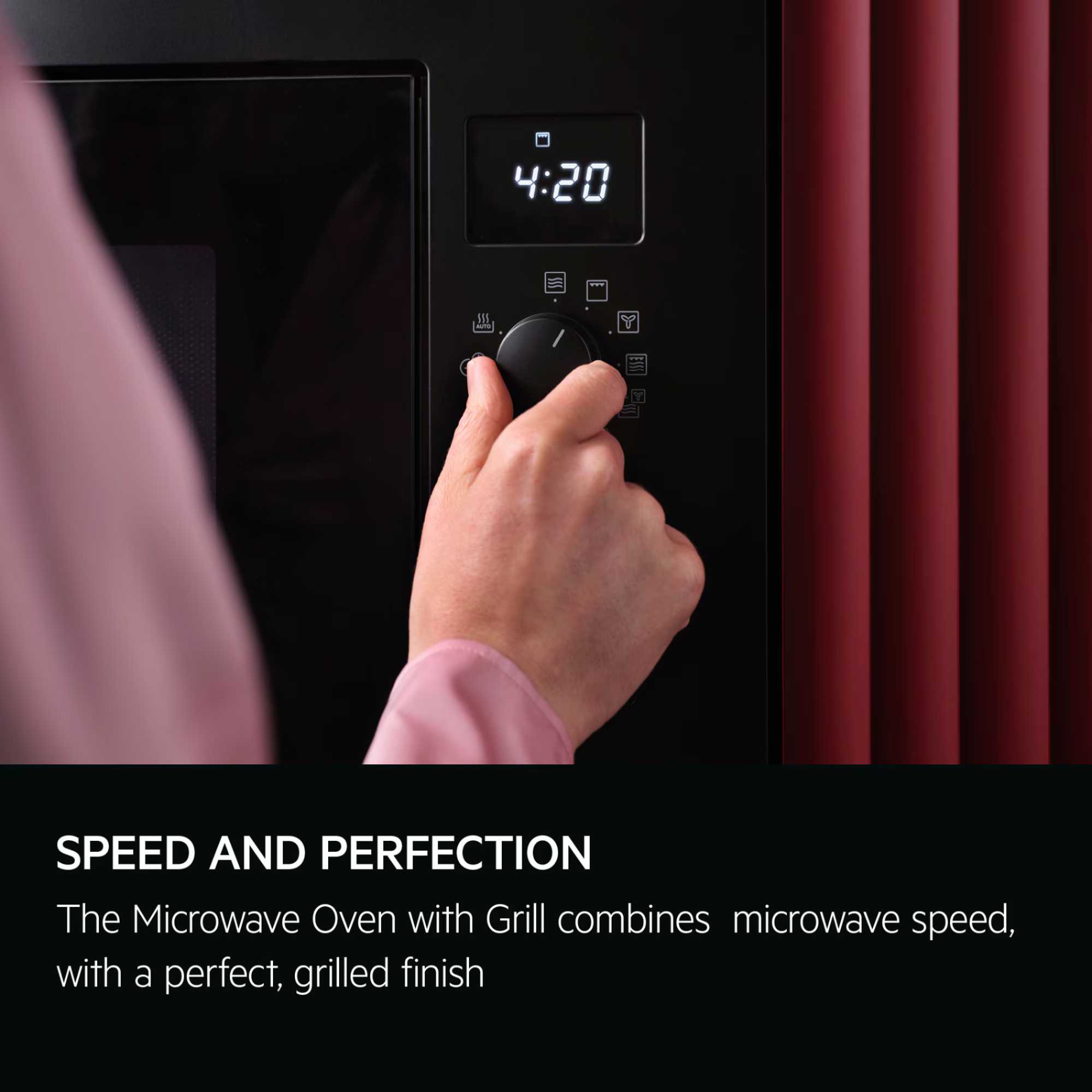 OB6GM261UB 6000 26L 900W Integrated Microwave & Grill - Black