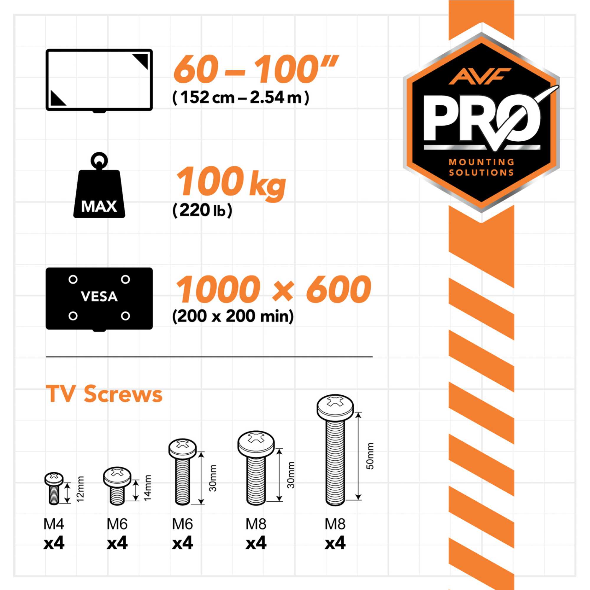 APTC1100 PRO Height Adjustable Mobile TV Cart