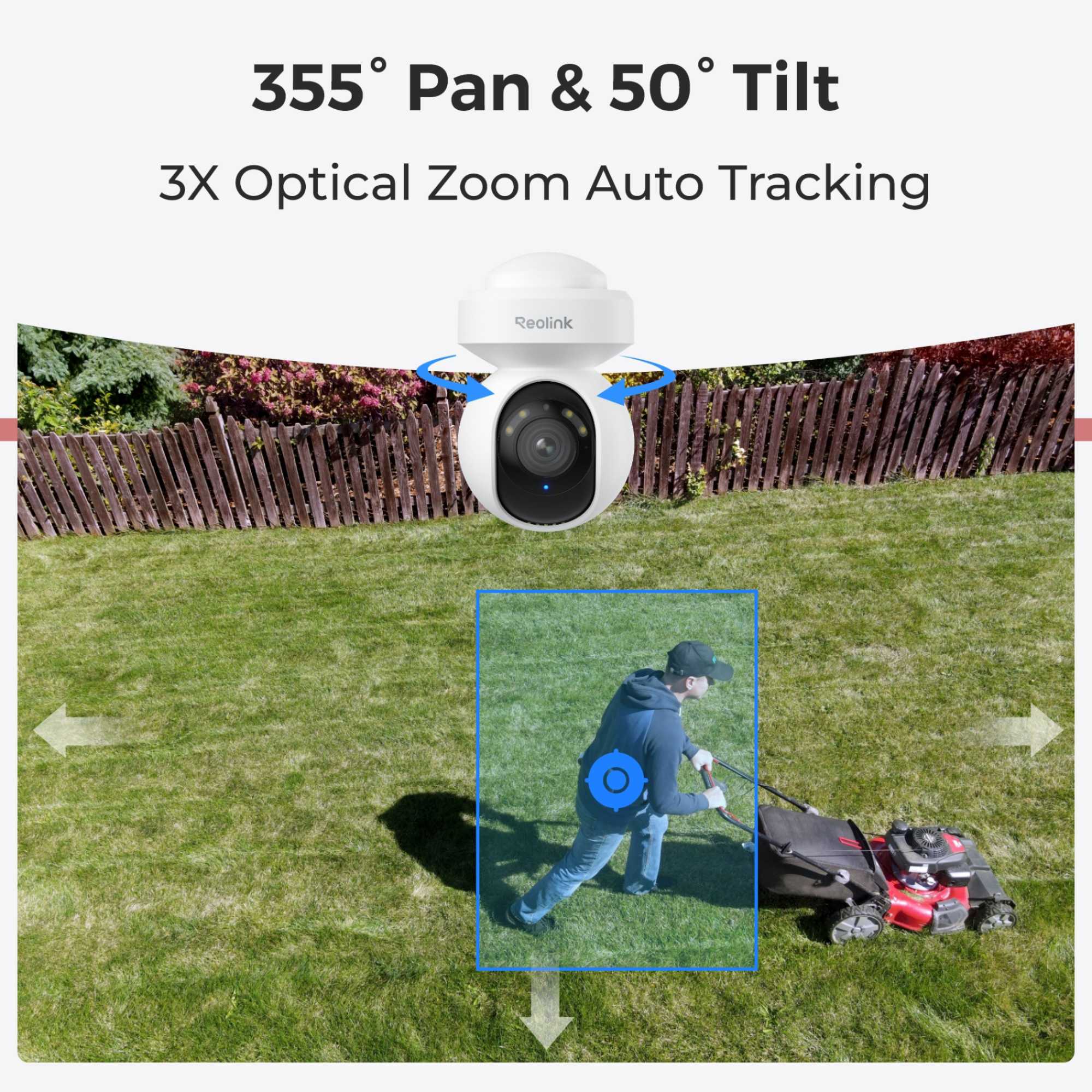 E Series 2K+ PTZ Auto Track WiFi Outdoor Security Camera + 64GB