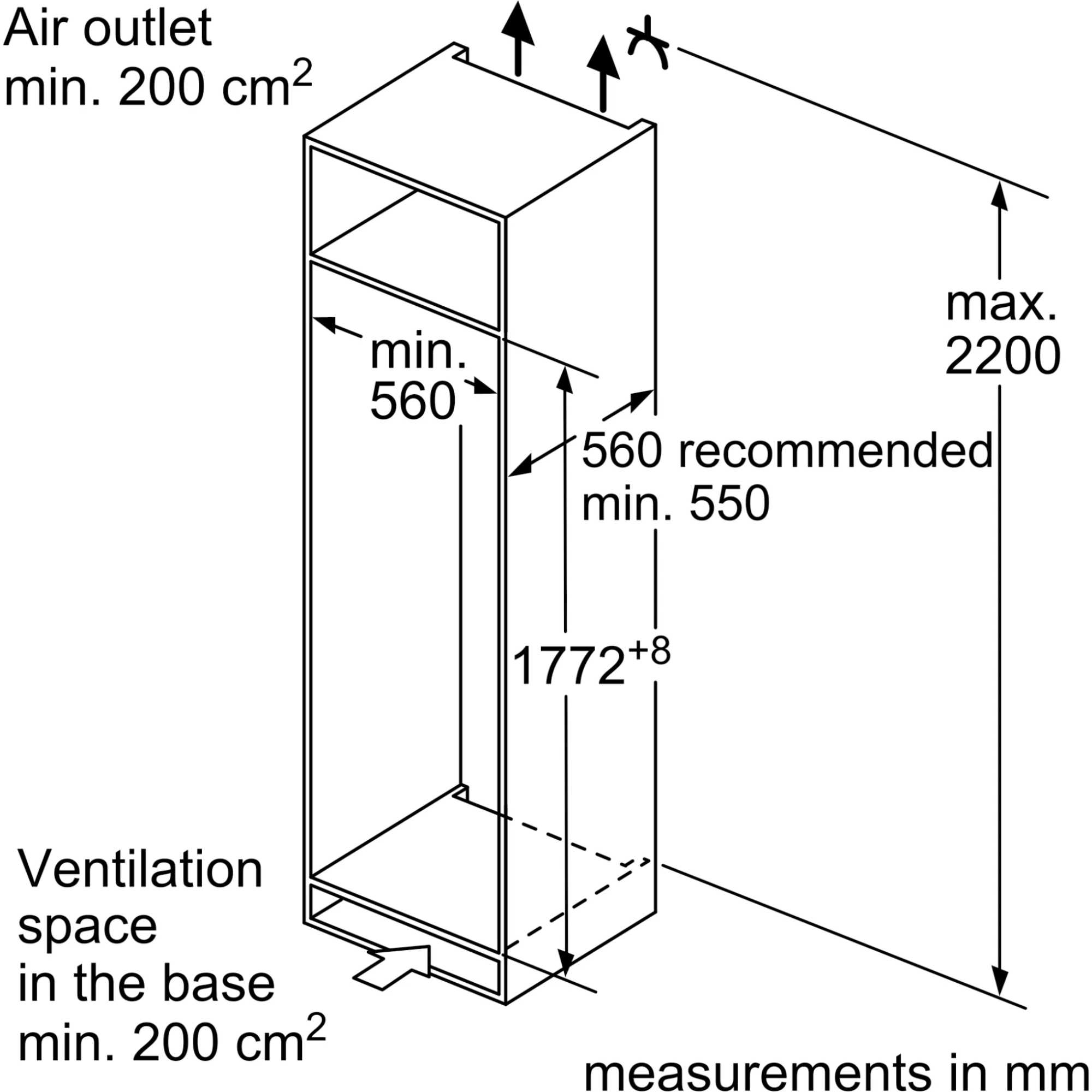 KI2822FE0G N 50 246l Built-In Fridge with Ice Box