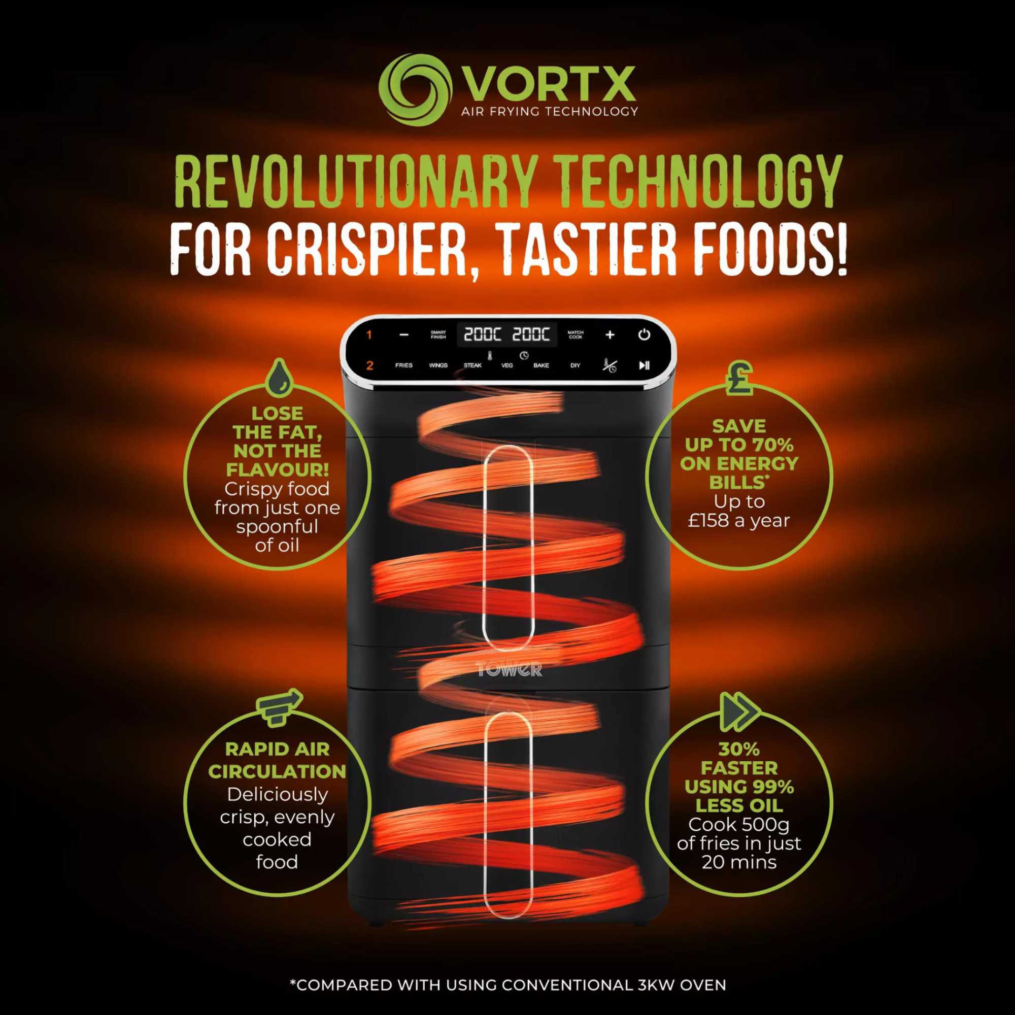 T17190 Vortx 11l Dual Layer Air Fryer