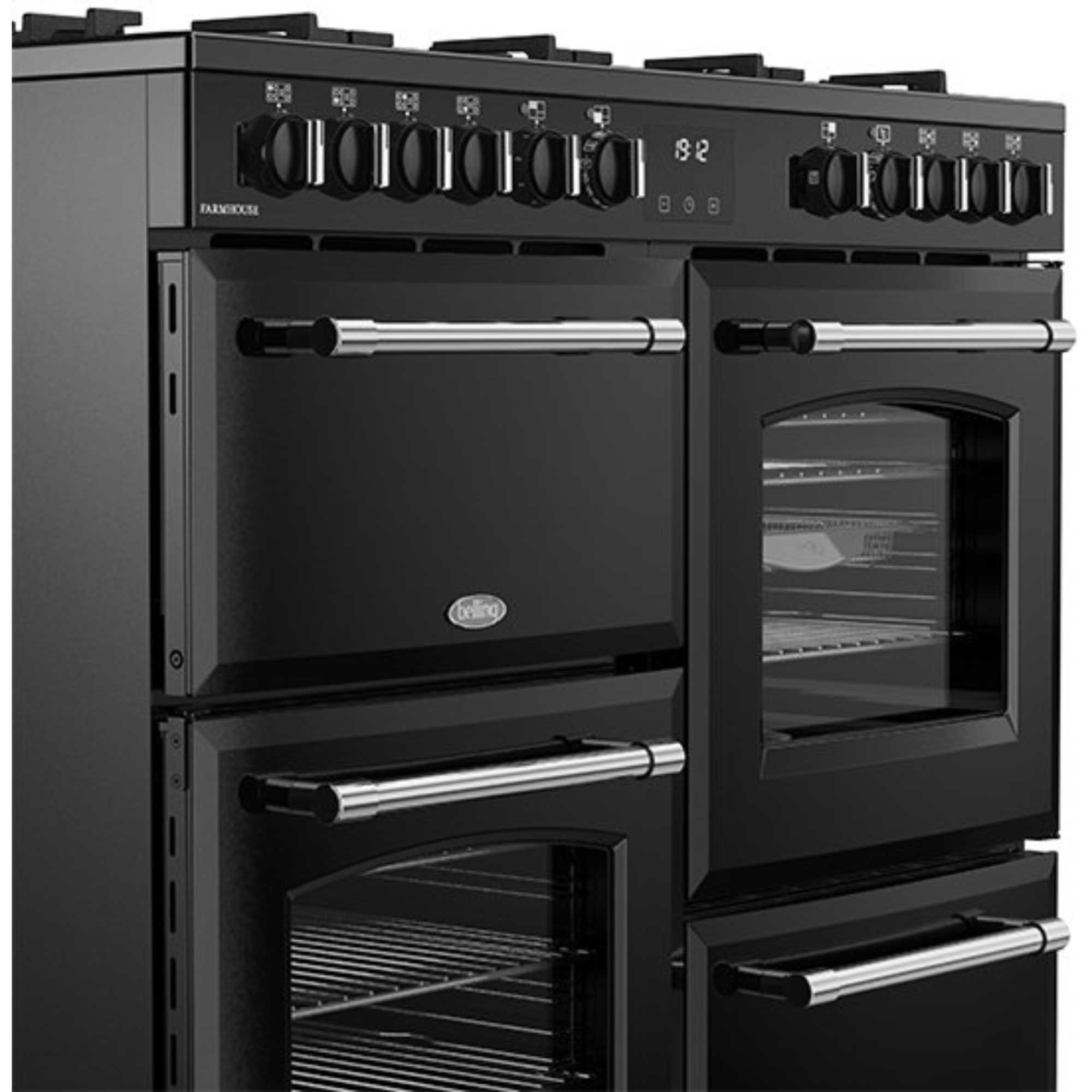 444411829 Farmhouse 100DF Dual Fuel Range Cooker - Black